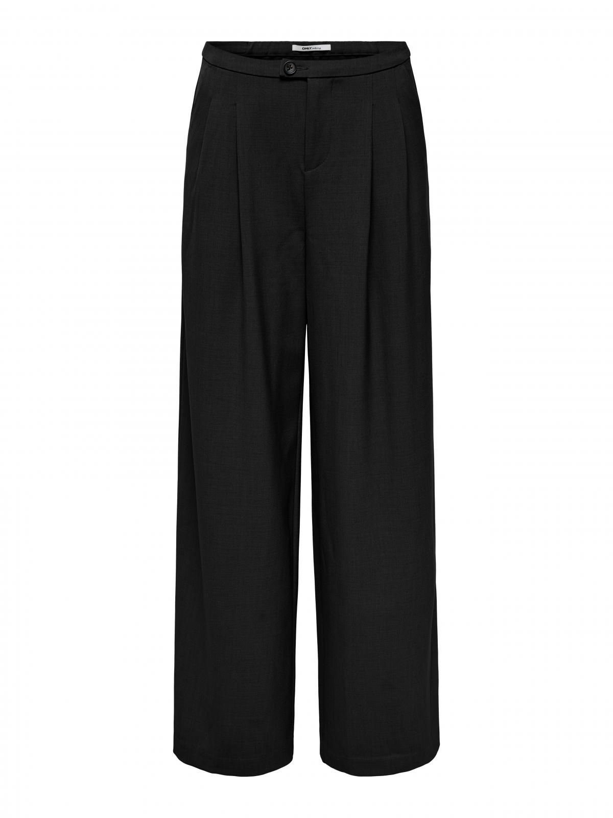 온리 와이드핏 테일러드 플리츠 블랙팬츠 15351068_2161 BLACK / BLACK - 상세 이미지 3