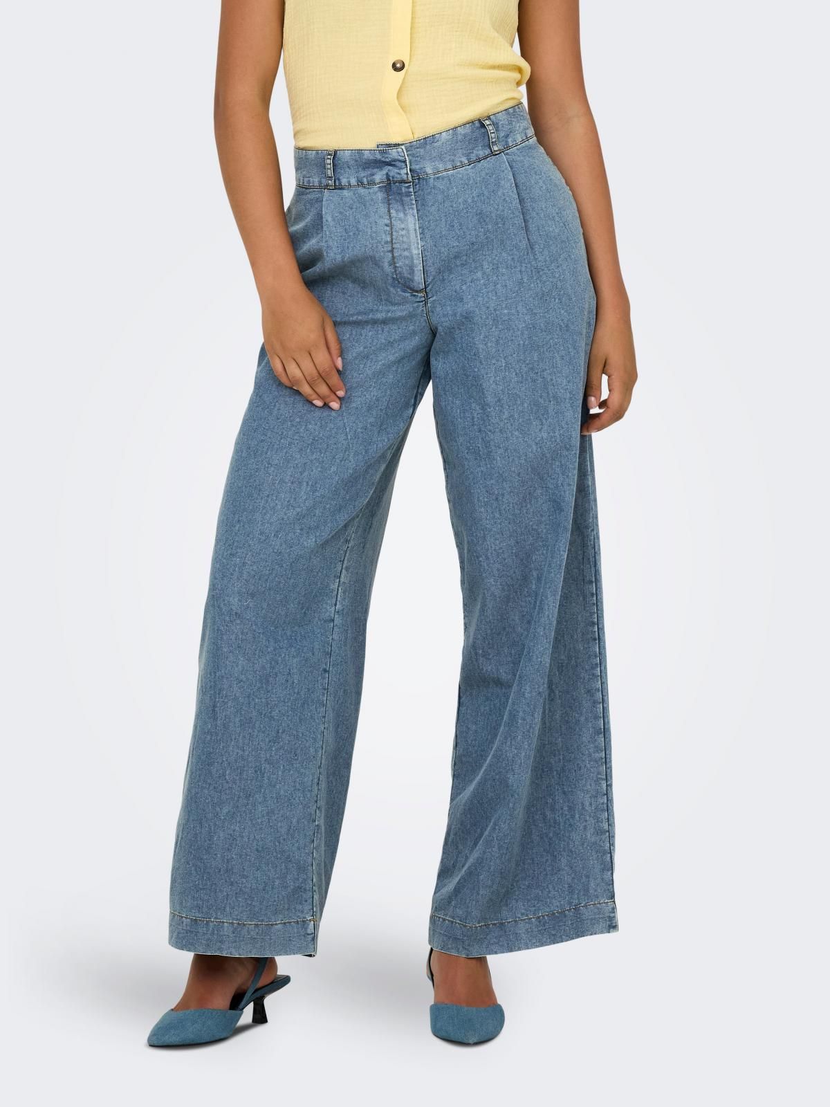 제이디와이 트렌디 와이드핏 데님 팬츠 15333547_2115 BLUE / MEDIUM BLUE DENIM - 상품 이미지