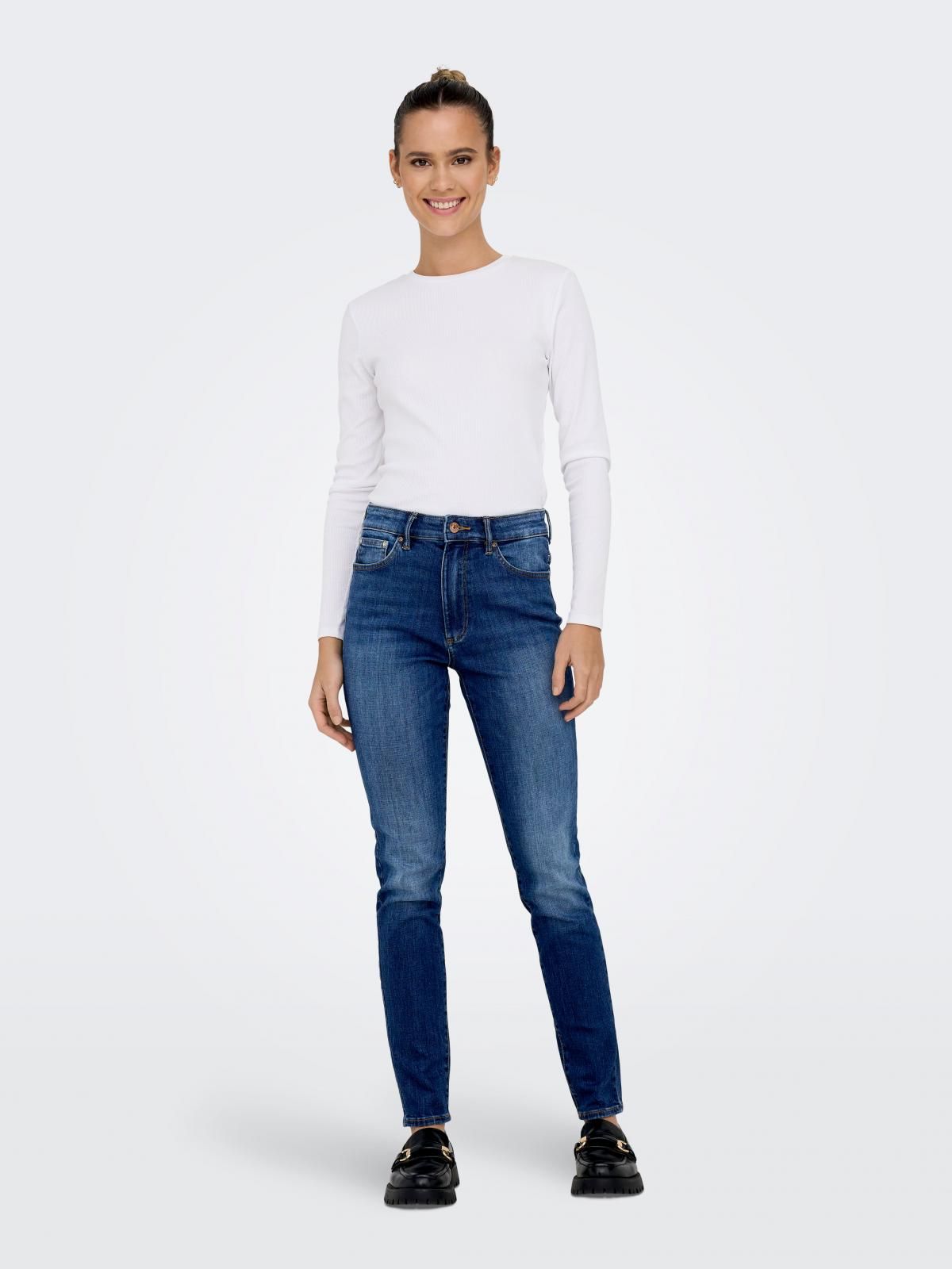 온리 하이라이즈 진청 데님 스키니진 15288954_2114 BLUE / DARK BLUE DENIM - 상세 이미지 5