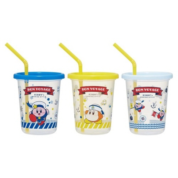 별의 커비 스트로 빨대물컵 3p세트 320ml / 파티컵 - 상품 이미지