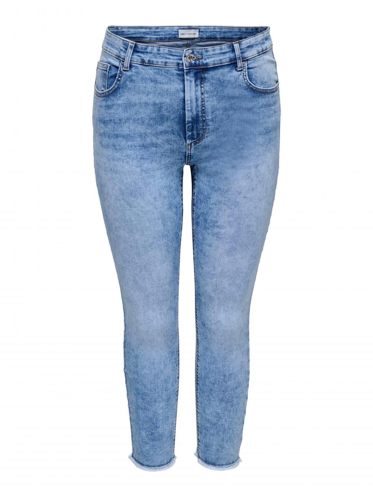 온리 플러스사이즈 스키니핏 연청 데님 팬츠 15357437_2116 BLUE / LIGHT BLUE DENIM - 상세 이미지 3