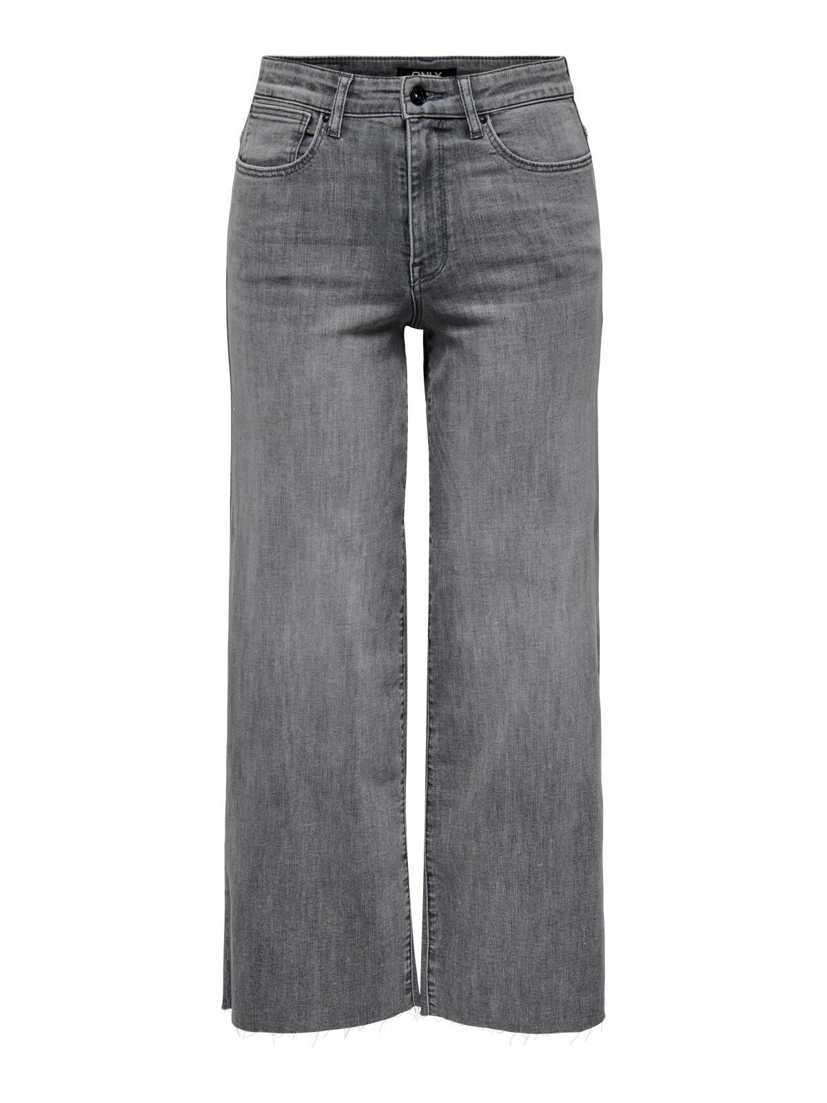 온리 하이웨이스트 와이드핏 크롭 데님 팬츠 15349812_2105 GREY / MEDIUM GREY DENIM - 상세 이미지 3
