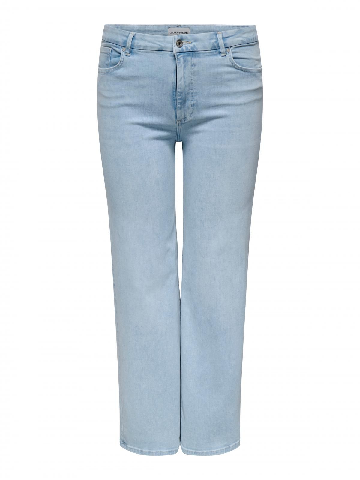 온리 플러스사이즈 와이드핏 데님 팬츠 15352074_2116 BLUE / LIGHT BLUE DENIM - 상세 이미지 3