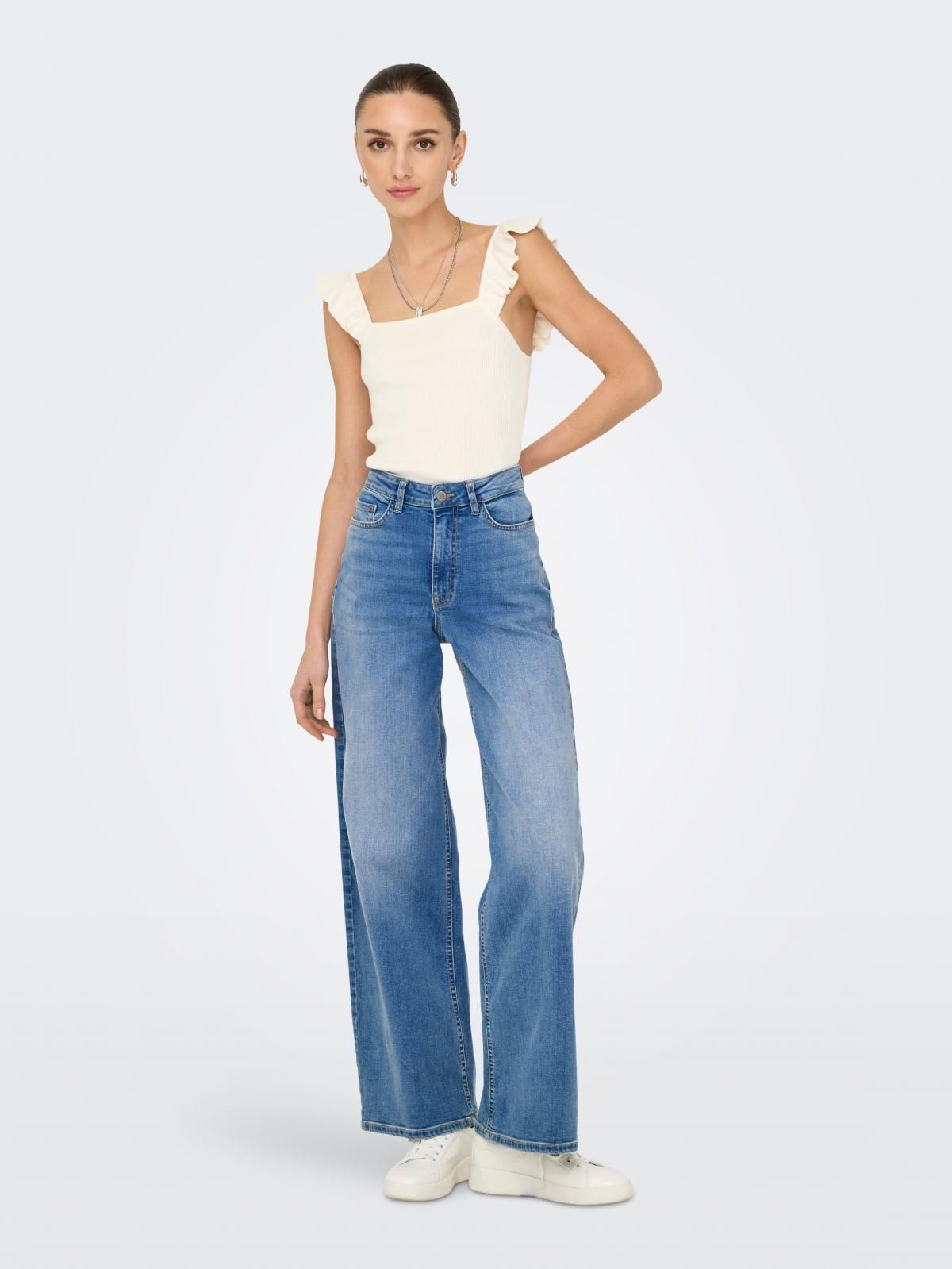 제이디와이 와이드핏 하이웨이스트 데님 팬츠 15342089_2115 BLUE / MEDIUM BLUE DENIM - 상세 이미지 5
