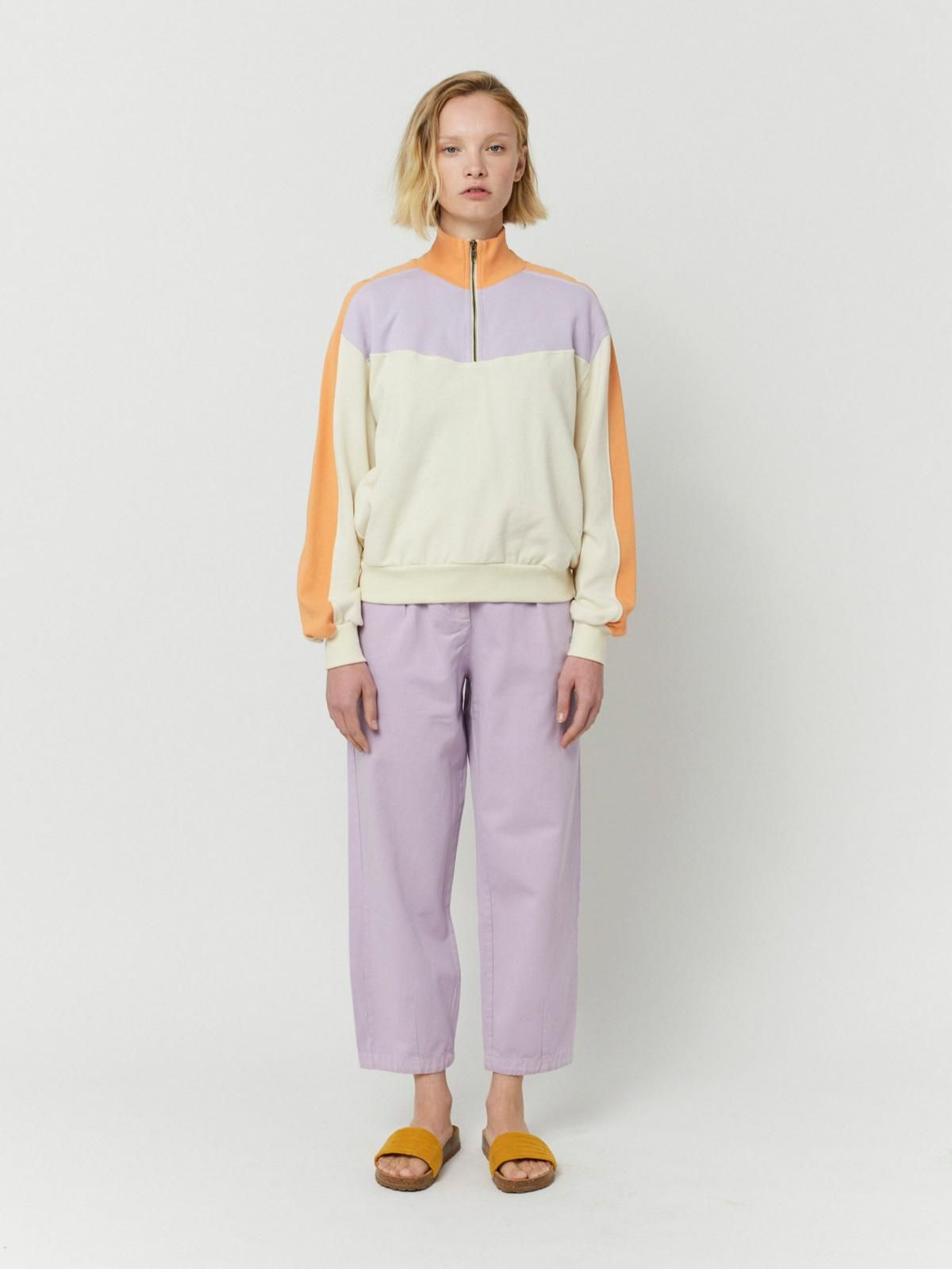 보보쇼즈 컬러블록 오가닉 코튼 하이넥 집업 스웻셔츠 123TD009 ONE COLOR - 상세 이미지 5