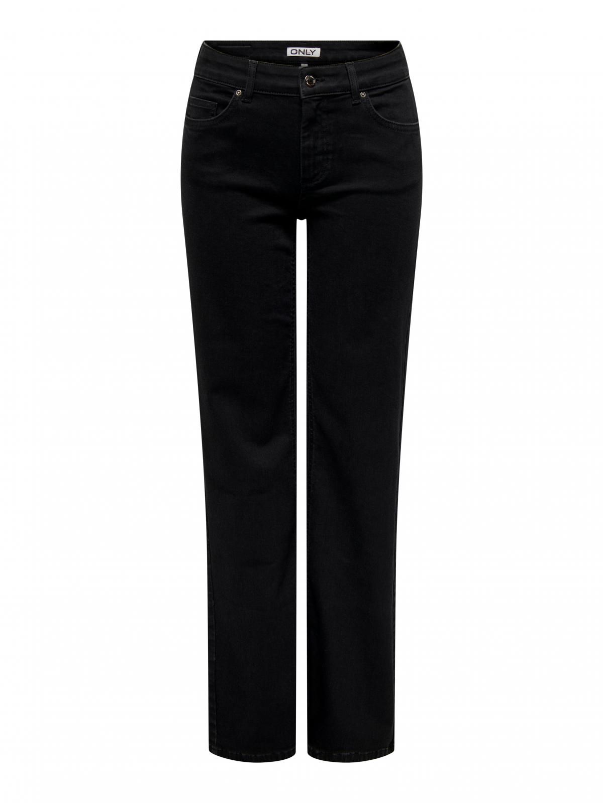 온리 블랙 미드웨이스트 스트레이트핏 데님 팬츠 15330777_2103 BLACK / BLACK DENIM - 상세 이미지 3