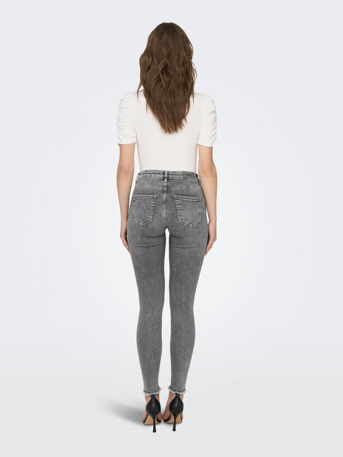 온리 미드웨이스트 테크니컬 스키니핏 데님 팬츠 15188520_3601 GREY / GREY DENIM - 상세 이미지 2