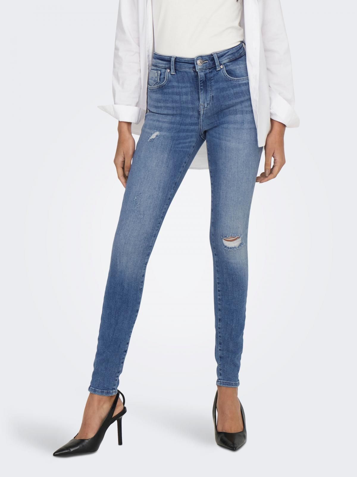 온리 데님 미드웨이스트 스키니핏 진 15230607_2115 BLUE / MEDIUM BLUE DENIM - 상품 이미지
