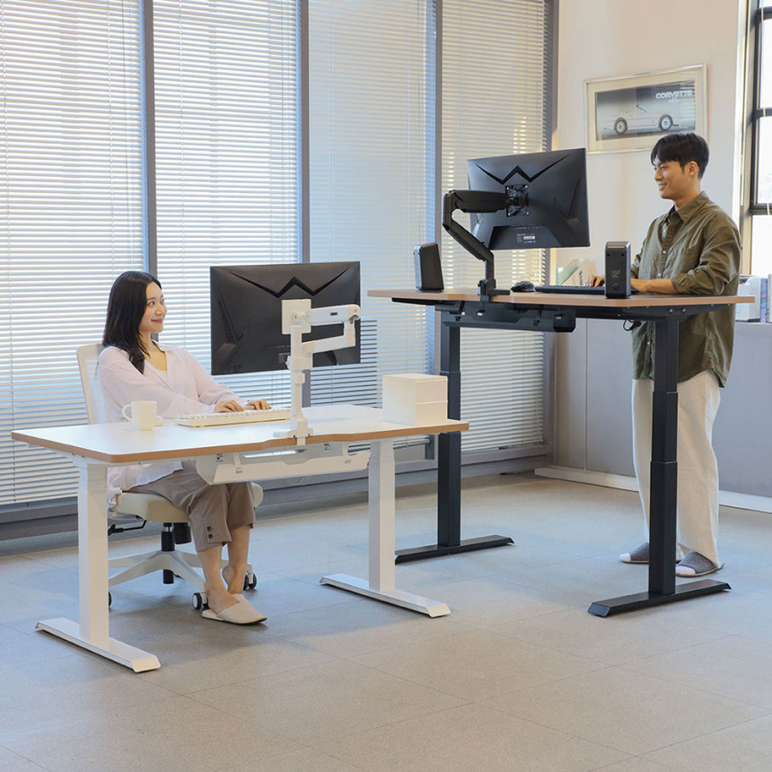 [자가 설치] 핏쳐 프리미엄 책상 보쉬 모터 전동식 모션 데스크 B1 2S 상판 1200