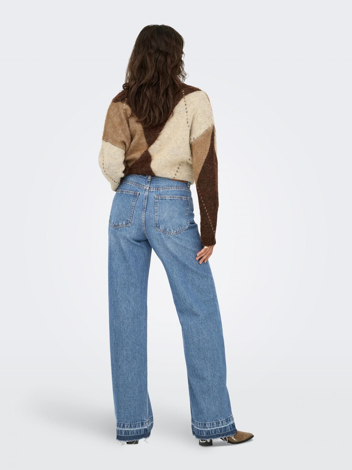 온리 하이웨이스트 와이드핏 데님 팬츠 15360520_2116 BLUE / LIGHT BLUE DENIM - 상세 이미지 2