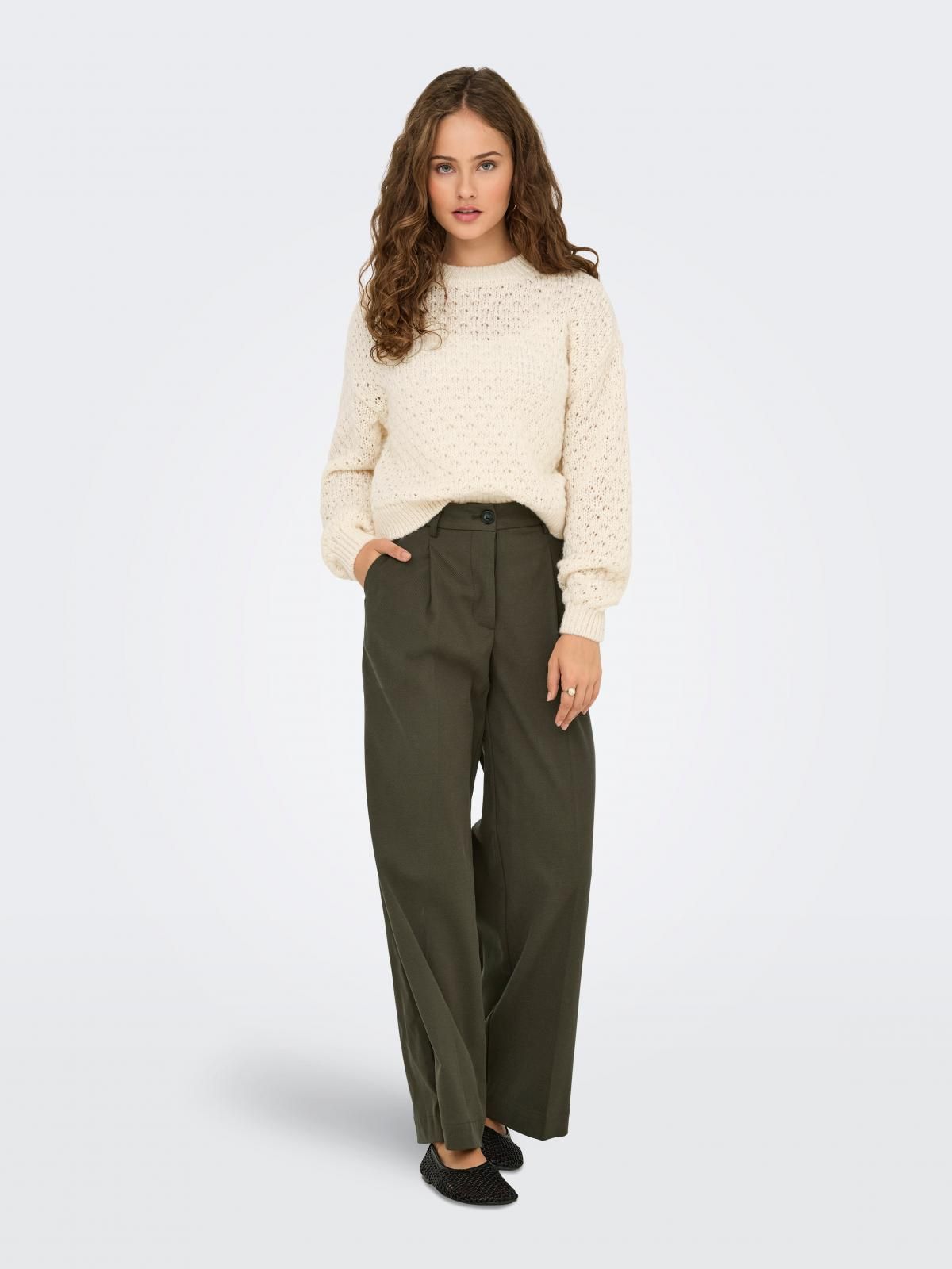 제이디와이 하이웨이스트 와이드 슬랙스 팬츠 15355349_273 BROWN / SLATE BLACK - 상세 이미지 5