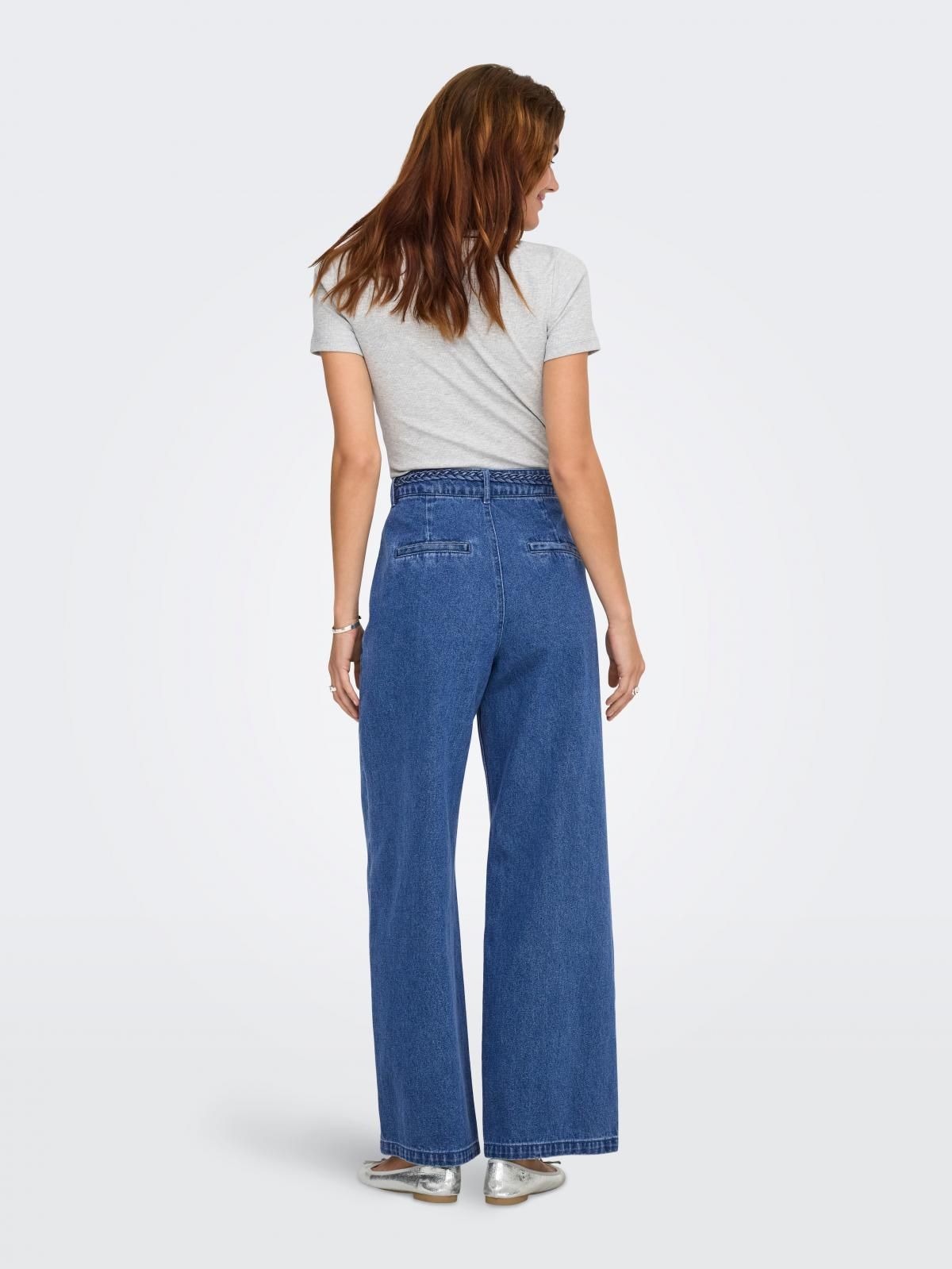 온리 하이웨이스트 데님 와이드핏 청바지 15366254_2115 BLUE / MEDIUM BLUE DENIM - 상세 이미지 2