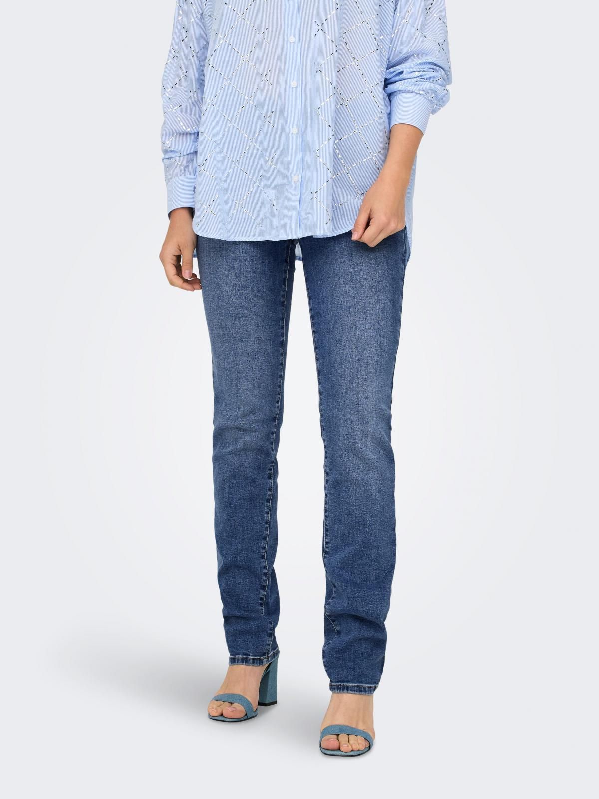 온리 데님 미드웨이스트 슬림핏 청바지 15330805_2115 BLUE / MEDIUM BLUE DENIM - 상품 이미지