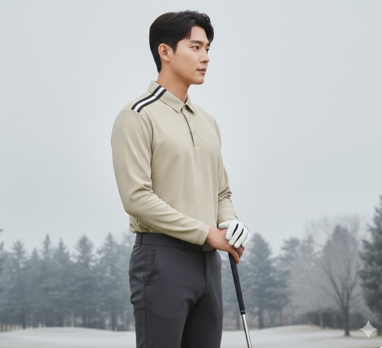 볼빅 남성 간절기 겨울 사팡스판 향균 필드룩 골프웨어 스윙 카라 티셔츠 - 상세 이미지 5