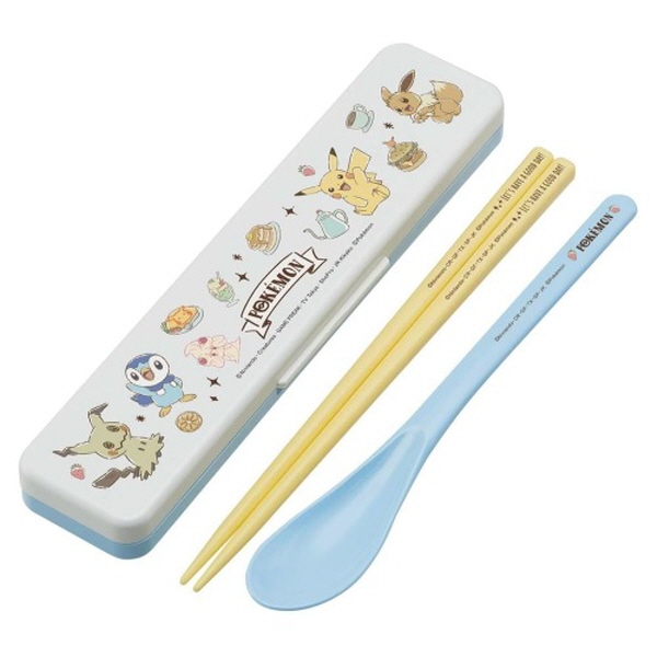 포켓몬스터 피카츄 카페 젓가락수저 콤비세트 18cm - 상품 이미지