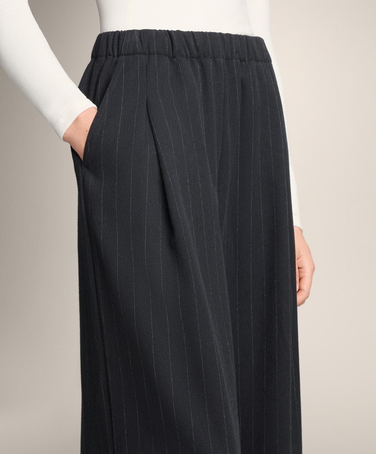 오이쇼 테크니컬 핀스트라이프 와이드 팬츠 4072/894 NAVY - 상세 이미지 4