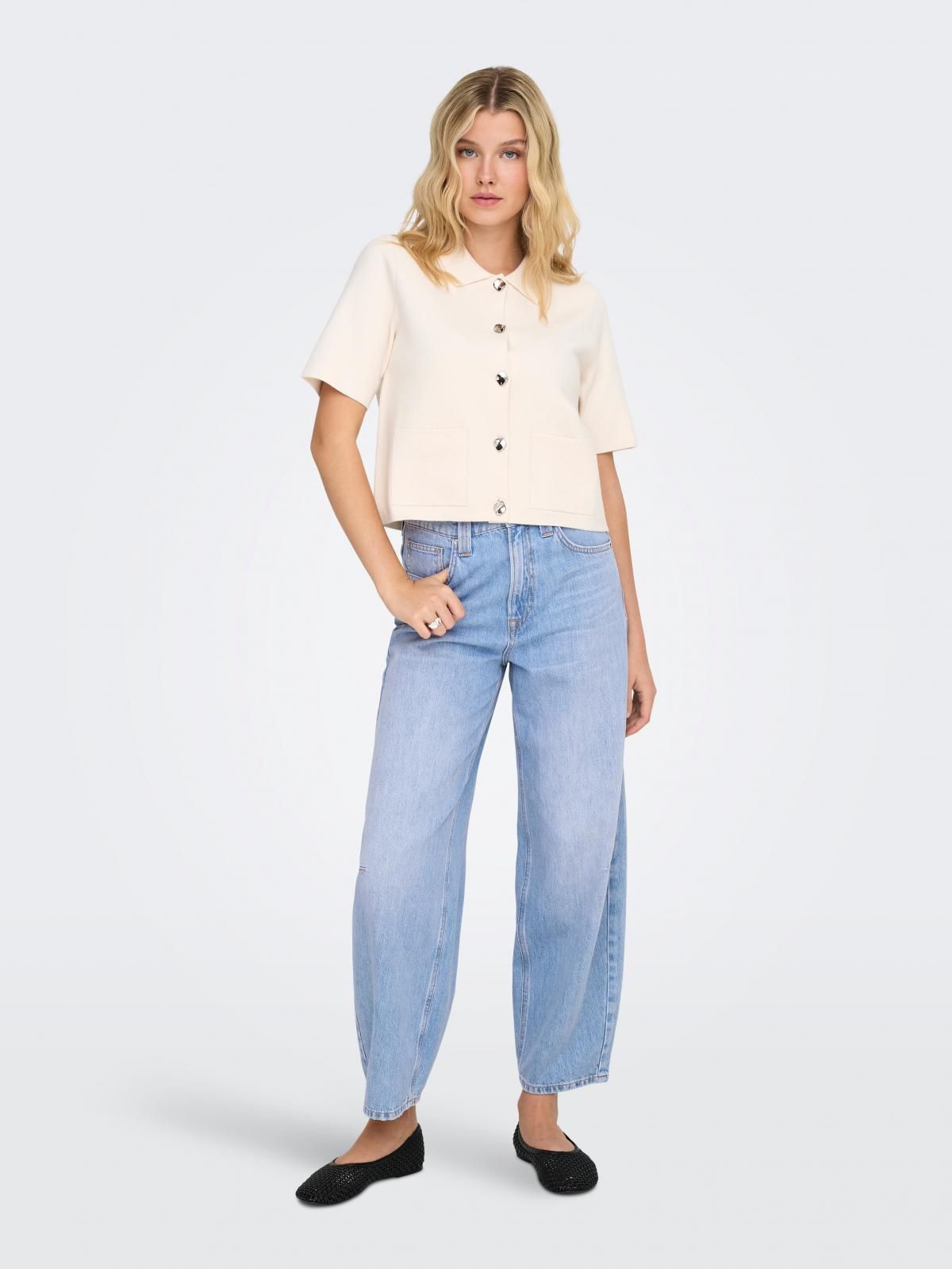 온리 연청 하이웨이스트 배럴핏 데님 팬츠 15370765_2116 BLUE / LIGHT BLUE DENIM - 상세 이미지 5