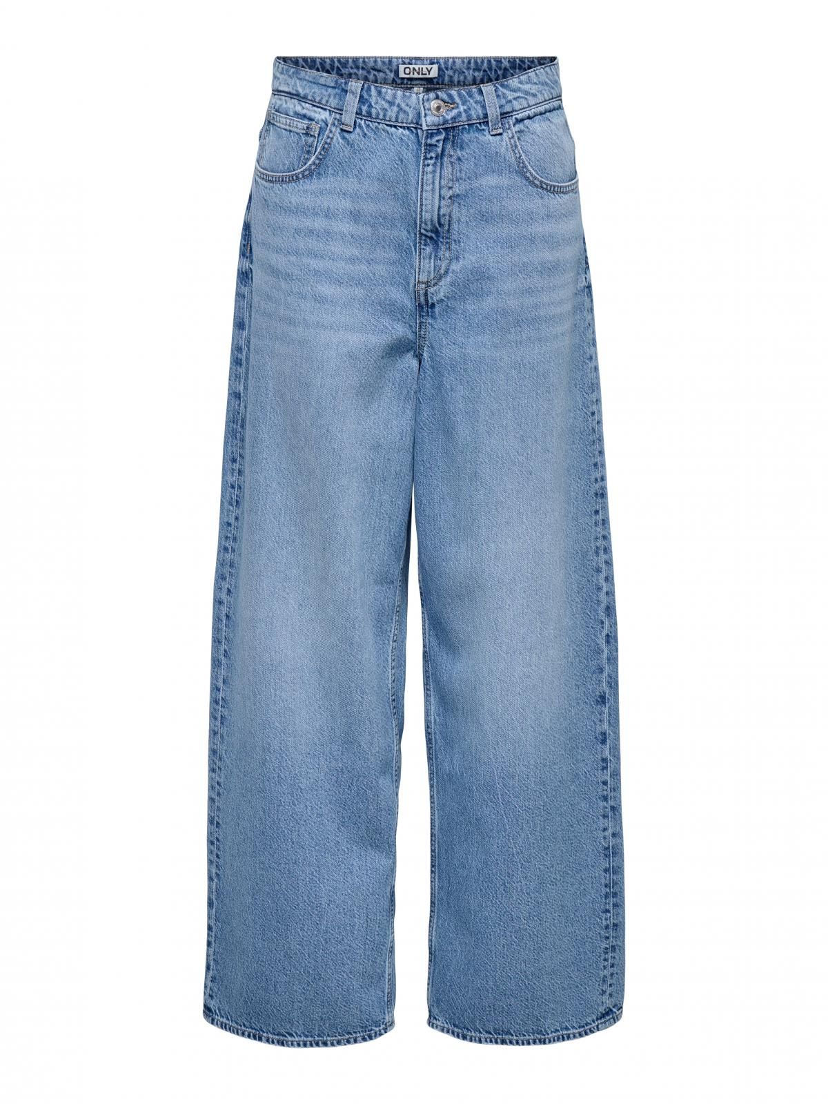 온리 하이웨이스트 와이드핏 데님 배기 청바지 15357952_2116 BLUE / LIGHT BLUE DENIM - 상세 이미지 3