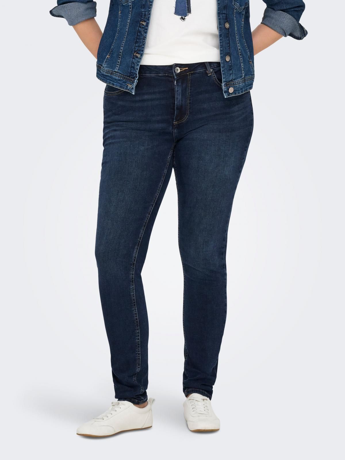 온리 플러스사이즈 데님 스키니핏 청바지 15353770_2114 BLUE / DARK BLUE DENIM - 상품 이미지