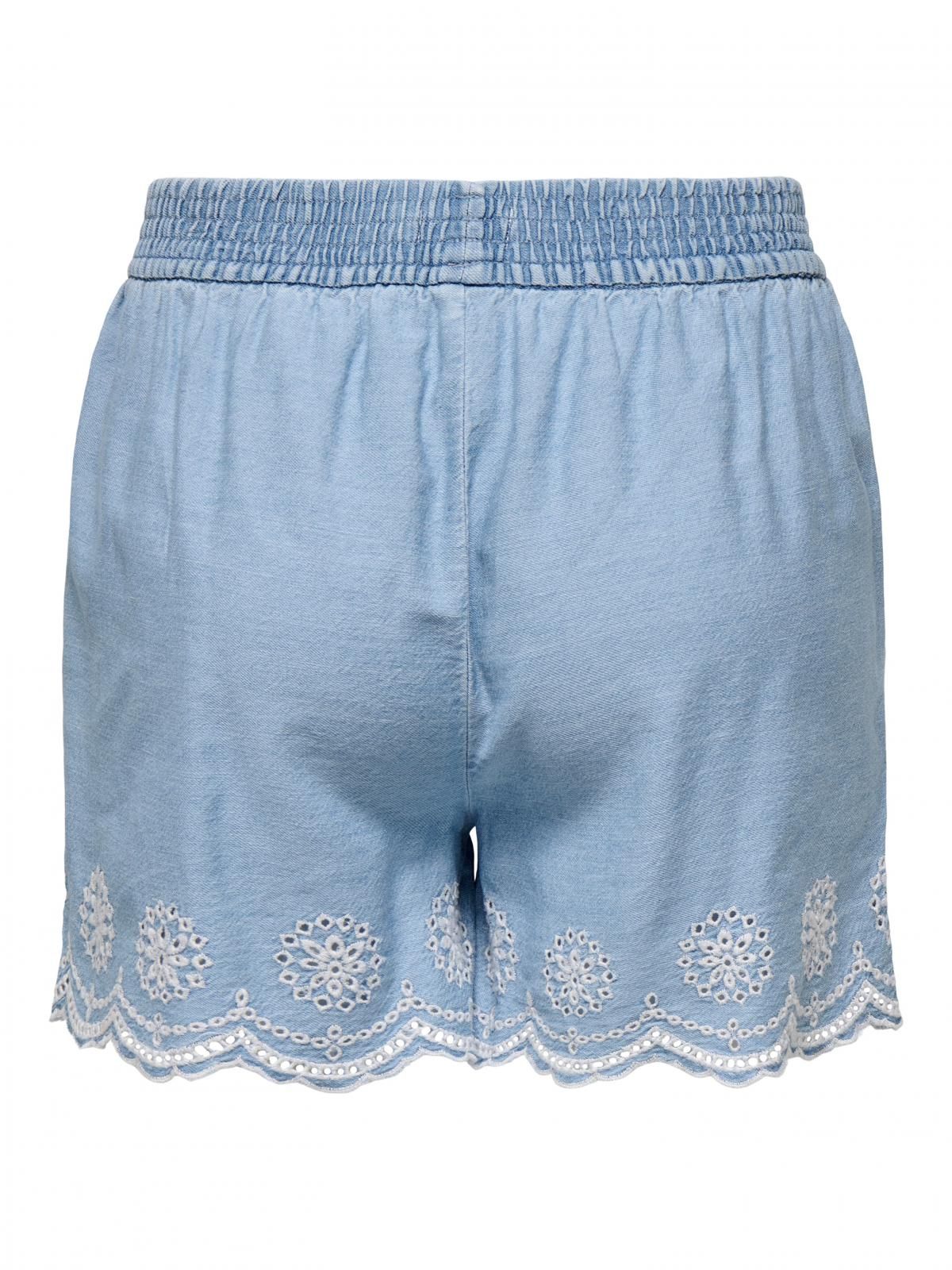 온리 데님 스칼럽 밴딩 레귤러핏 숏팬츠 15348190_2116 BLUE / LIGHT BLUE DENIM - 상세 이미지 4