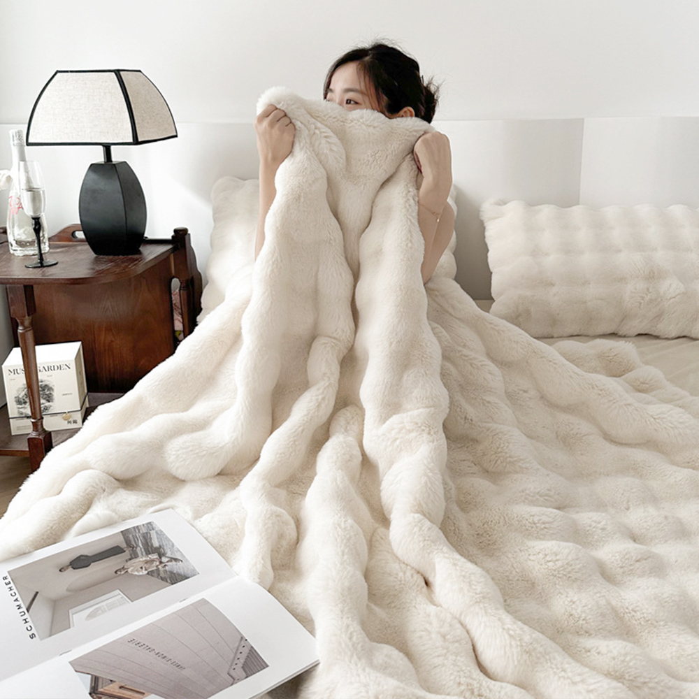 몽루아 이중보온 두꺼운 담요 겨울 소파 이불 블랭킷 극세사 담요 중형