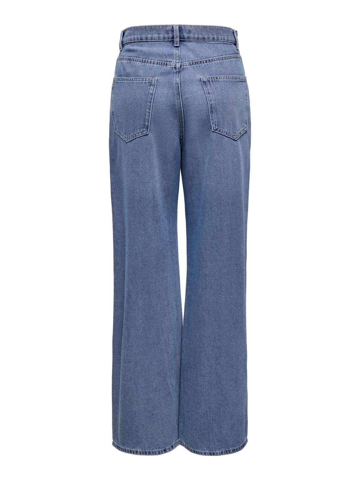 온리 데님 하이웨이스트 와이드핏 청바지 15357916_2115 BLUE / MEDIUM BLUE DENIM - 상세 이미지 4