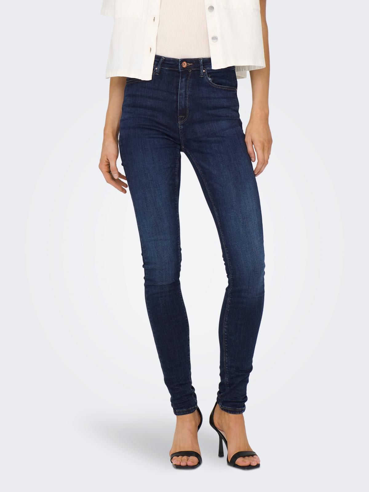 온리 하이웨이스트 스키니핏 데님 여성 청바지 15370809_2114 BLUE / DARK BLUE DENIM - 상품 이미지