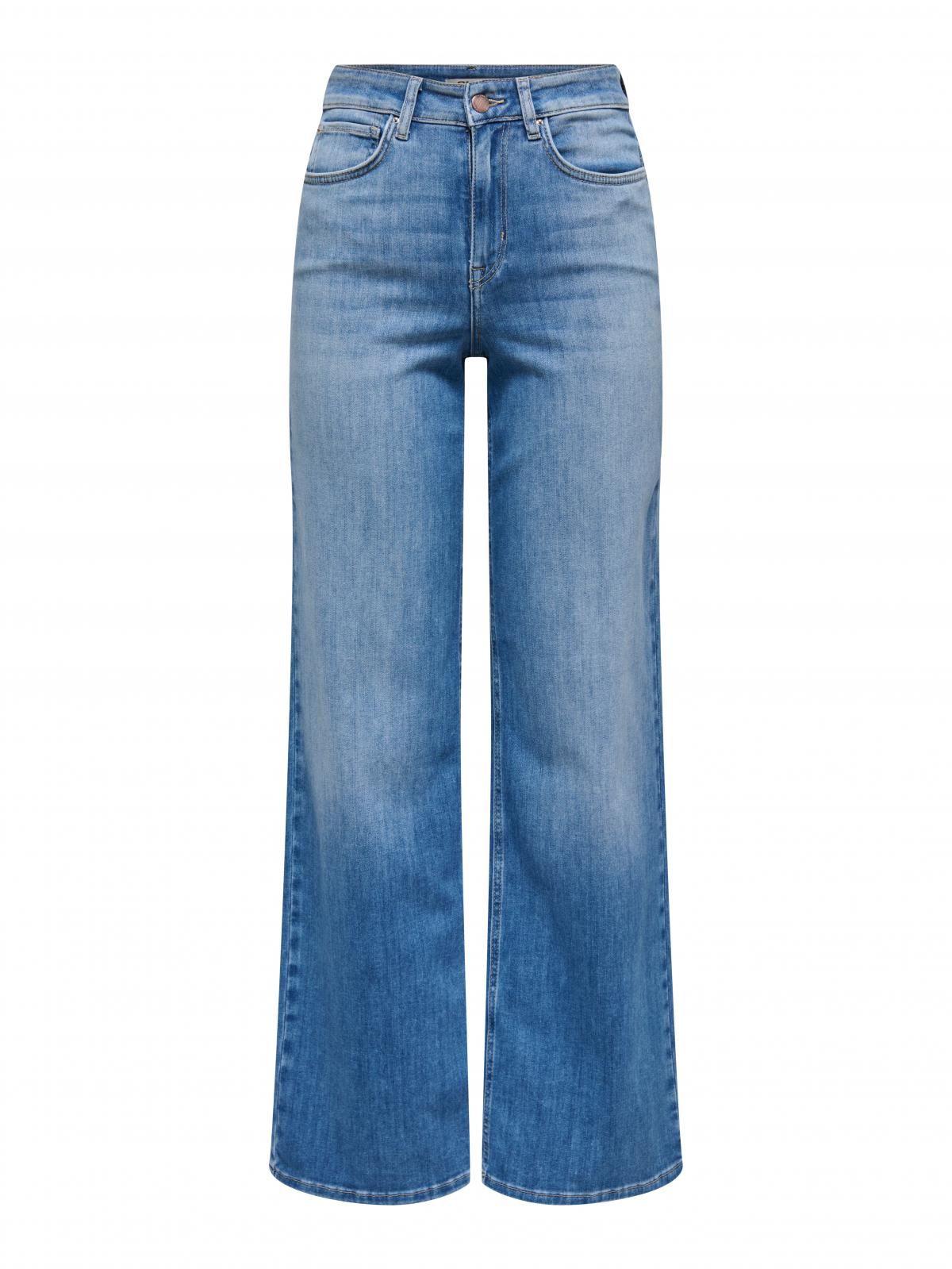 온리 하이웨이스트 와이드핏 데님 스키니진 15365707_2115 BLUE / MEDIUM BLUE DENIM - 상품 이미지