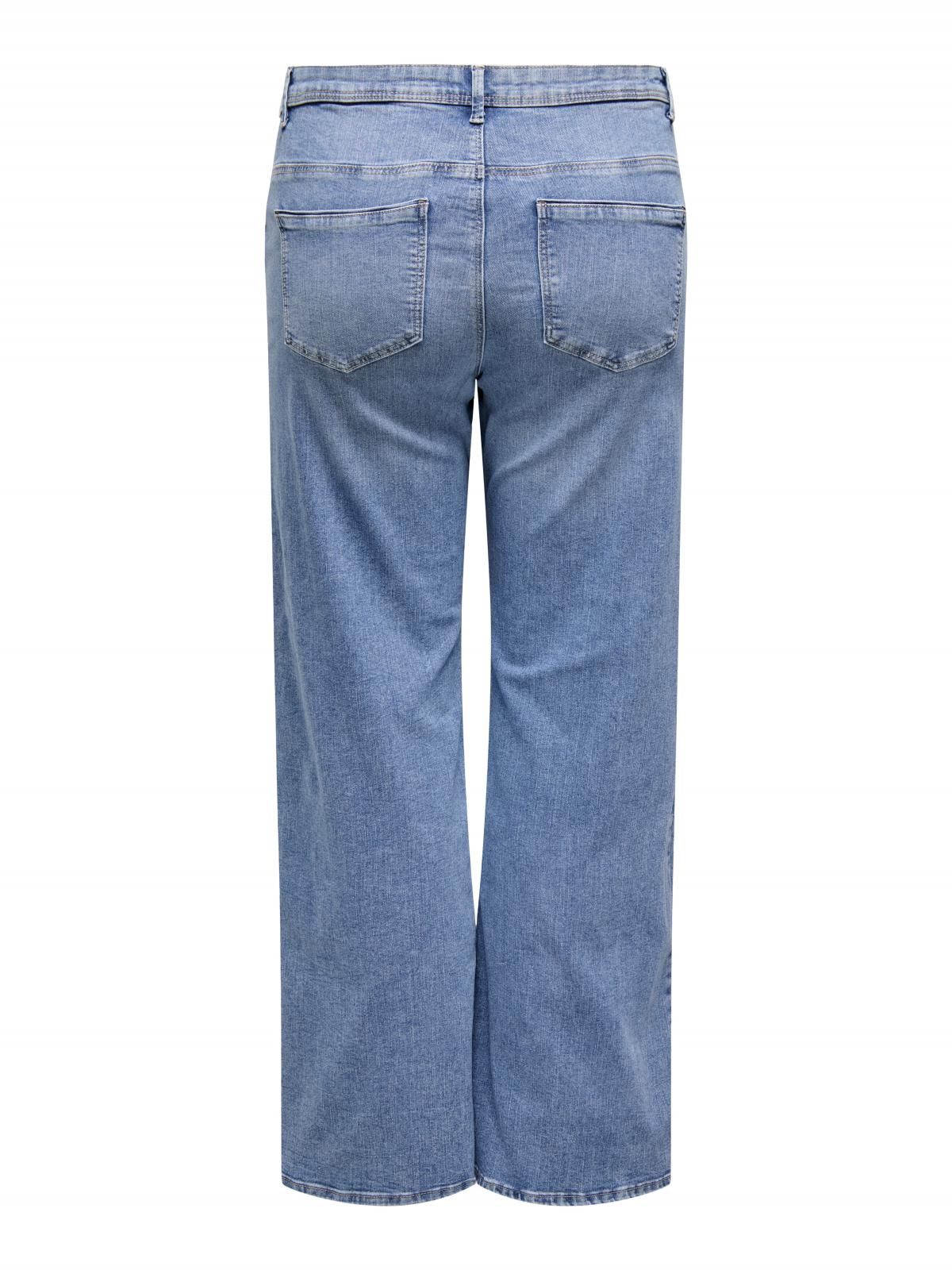 온리 플러스사이즈 와이드핏 데님 팬츠 15356495_2116 BLUE / LIGHT BLUE DENIM - 상세 이미지 4