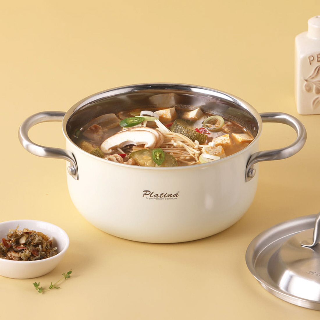 크림 통3중 스텐냄비 인덕션 냄비 라면 찌개 곰솥 젖병 열탕 키친플라워 멀티팟 18cm - 상세 이미지 2