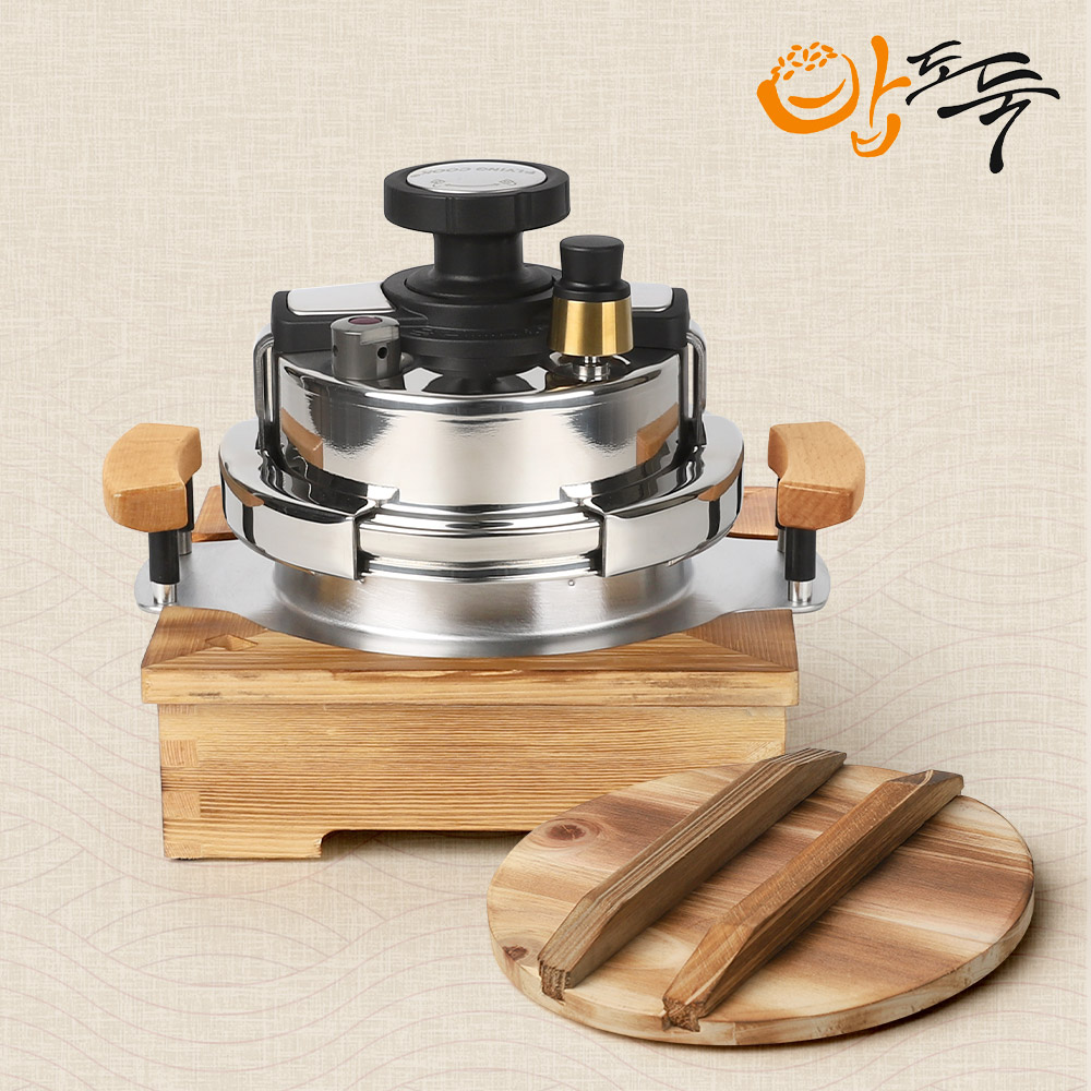 IH 가정용 압력솥밥 나무 뚜껑 받침대 세트 밥도둑 업소용 가마솥 1.6L