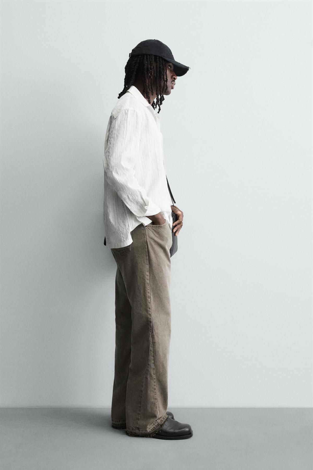 자라 코튼 데님 플레어핏 부츠컷 팬츠 0840/353 CAMEL - 상세 이미지 5