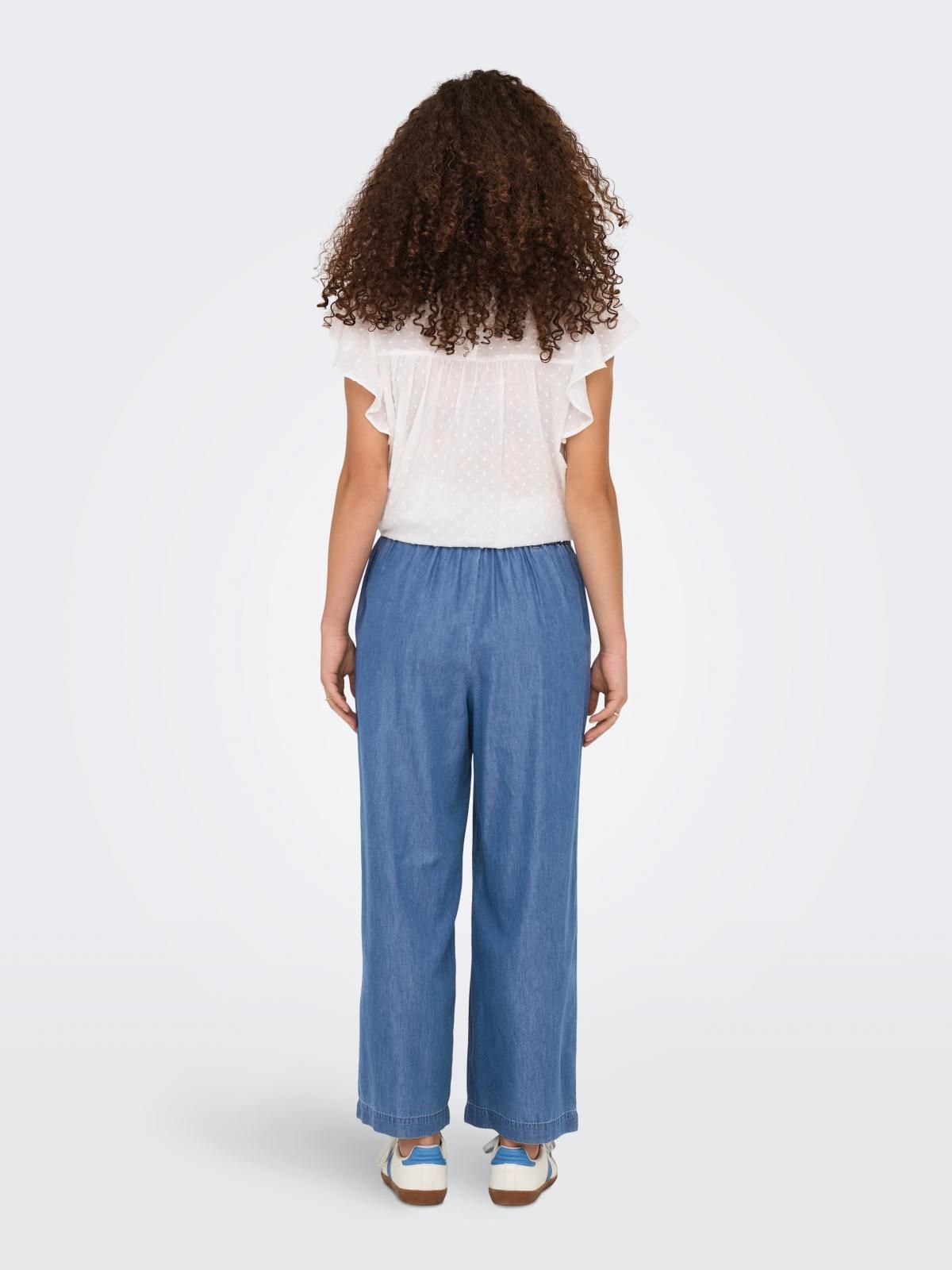 온리 하이웨이스트 와이드핏 데님 팬츠 15344278_2115 BLUE / MEDIUM BLUE DENIM - 상세 이미지 2