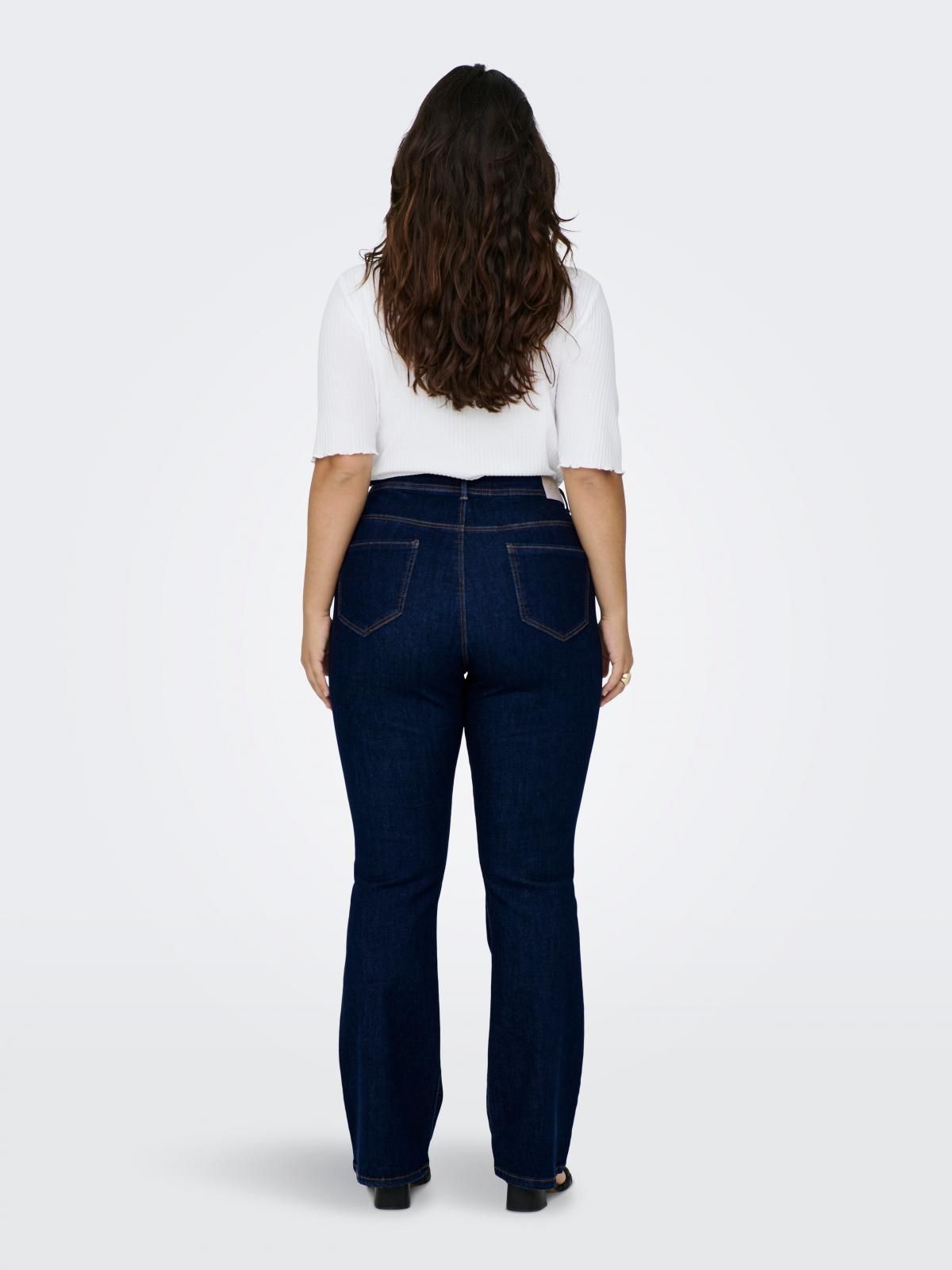 온리 하이웨이스트 플레어핏 데님 팬츠 15265434_2114 BLUE / DARK BLUE DENIM - 상세 이미지 3