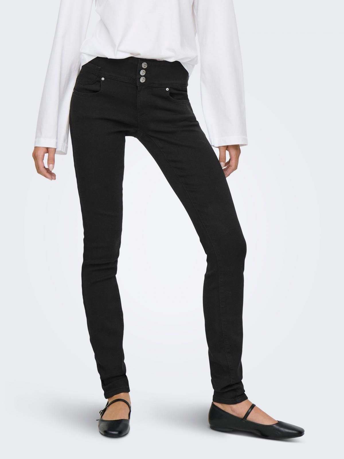 온리 슈퍼스트레치 블랙 스키니핏 데님 팬츠 15371163_8183 BLACK / WASHED BLACK - 메인 이미지