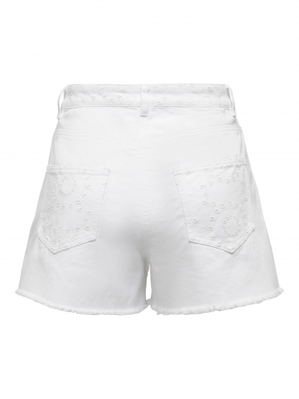 온리 하이웨이스트 레귤러핏 숏팬츠 화이트 15286849_5 WHITE / BRIGHT WHITE - 상세 이미지 4