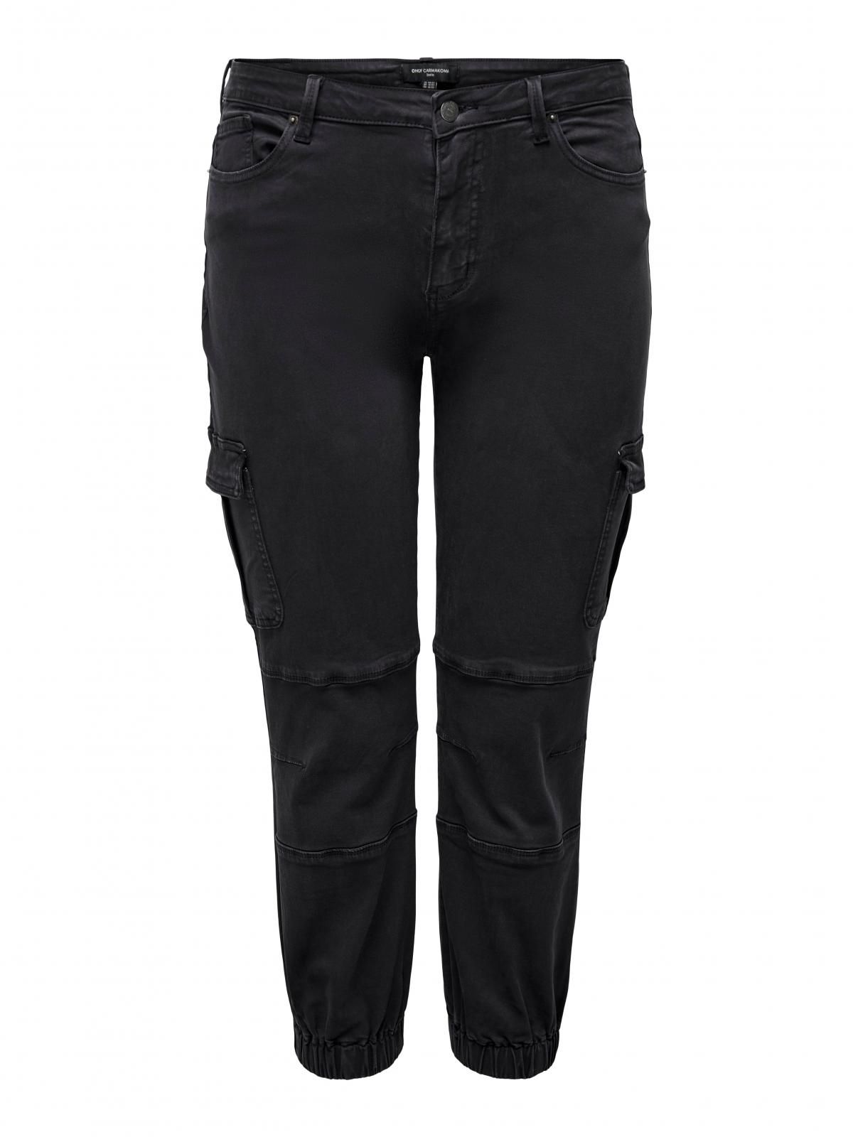 온리 플러스사이즈 블랙 스키니핏 데님 조거 진 15284846_8183 BLACK / WASHED BLACK - 상세 이미지 3