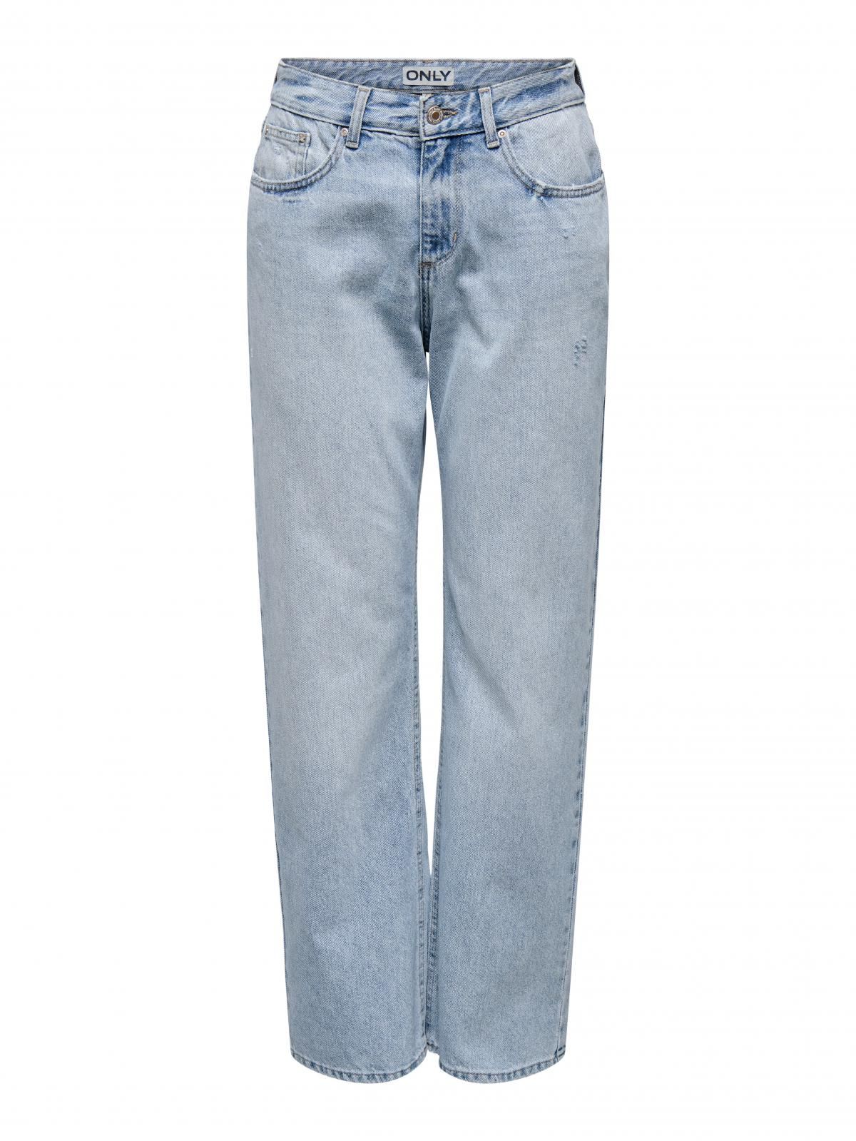 온리 데님 미드웨이스트 스트레이트핏 청바지 15337154_2116 BLUE / LIGHT BLUE DENIM - 상세 이미지 3