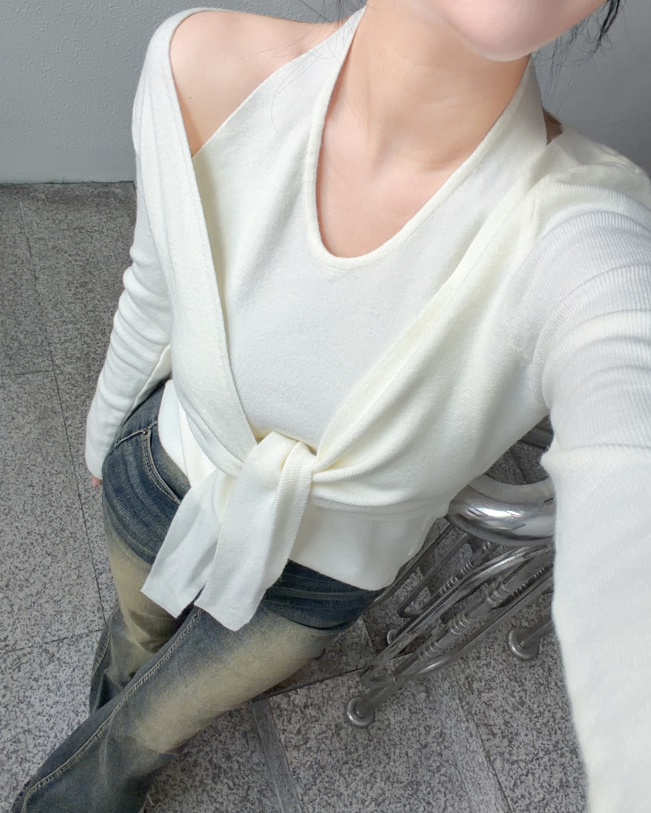 어깨트임니트 홀터넥니트 이미지 6