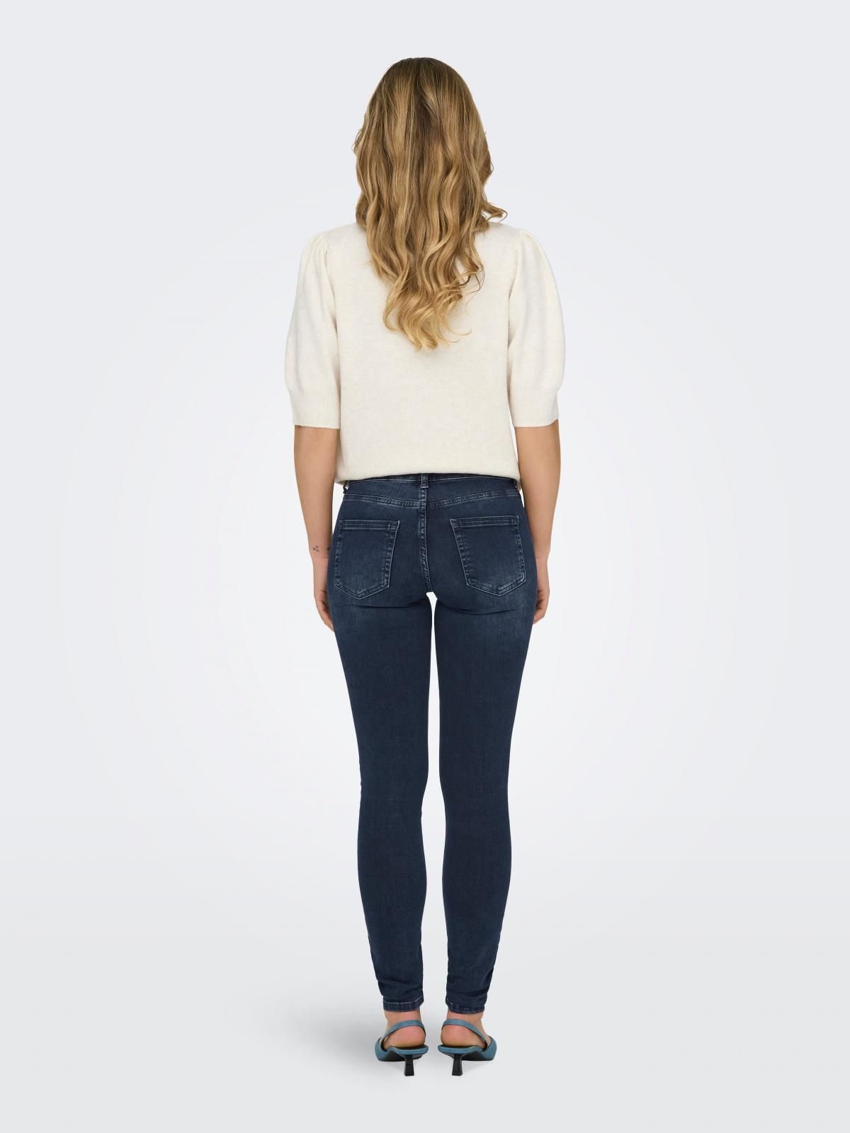 온리 데님 미드웨이스트 스키니핏 청바지 15318738_6603 BLACK / BLUE BLACK DENIM - 상세 이미지 2