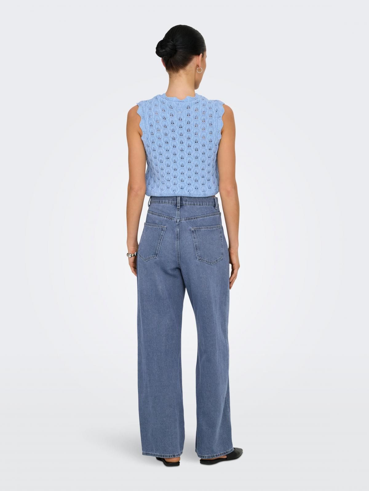 온리 데님 하이웨이스트 와이드핏 청바지 15357916_2115 BLUE / MEDIUM BLUE DENIM - 상세 이미지 2