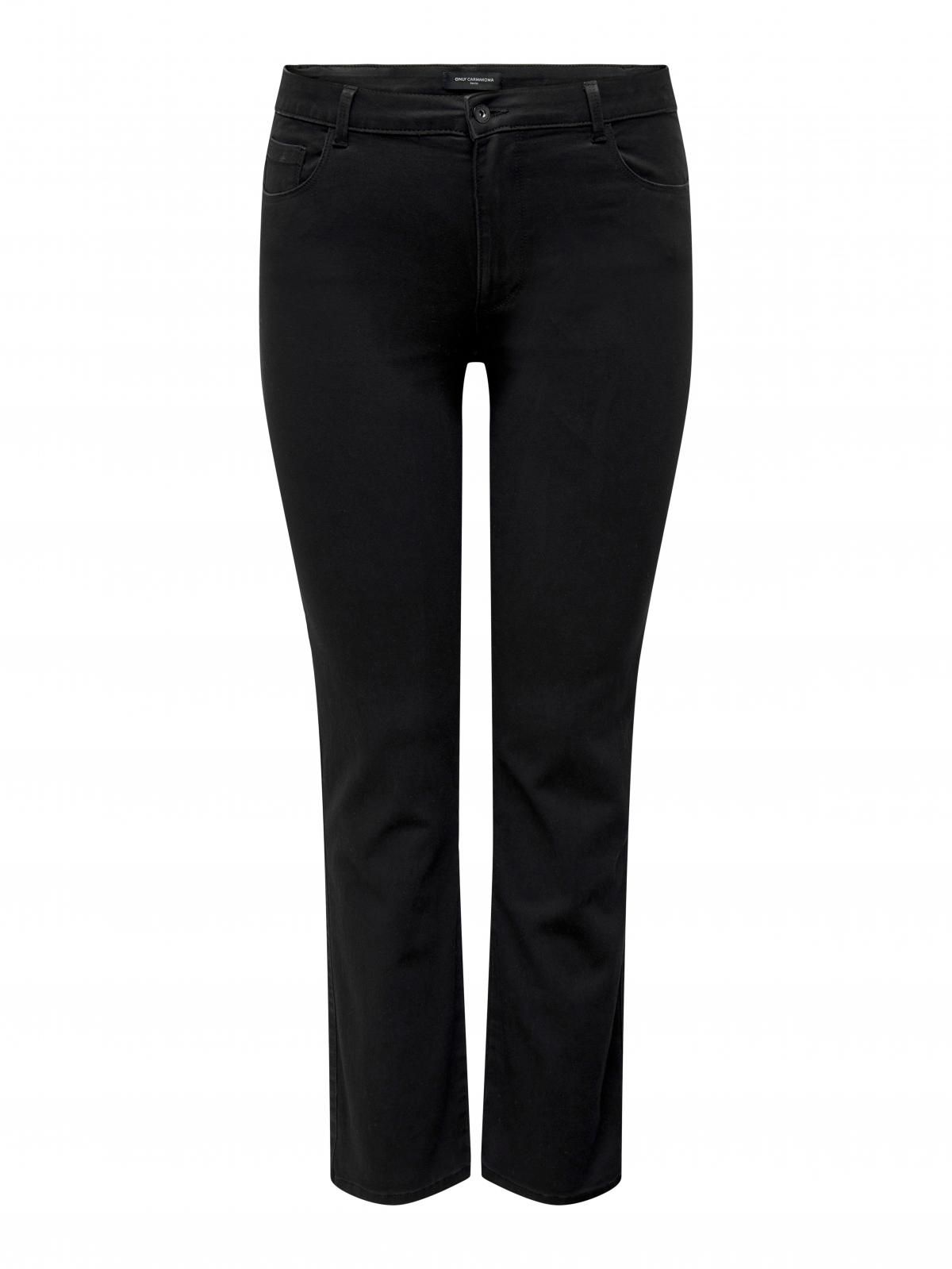온리 플러스사이즈 스트레이트핏 블랙 데님 팬츠 15256784_2161 BLACK / BLACK - 상세 이미지 3