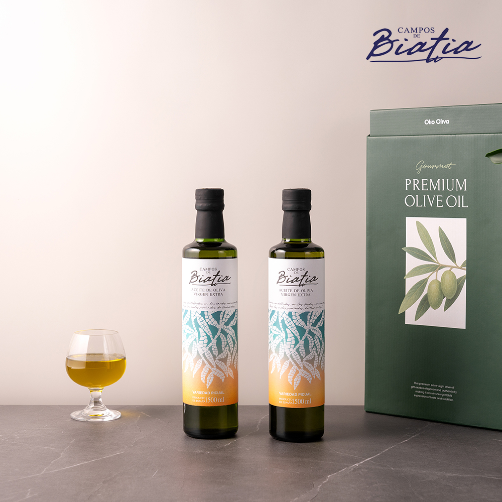 비아티아 파밀리아 엑스트라버진 올리브오일 선물세트 500ml, 2병 - 상세 이미지 2