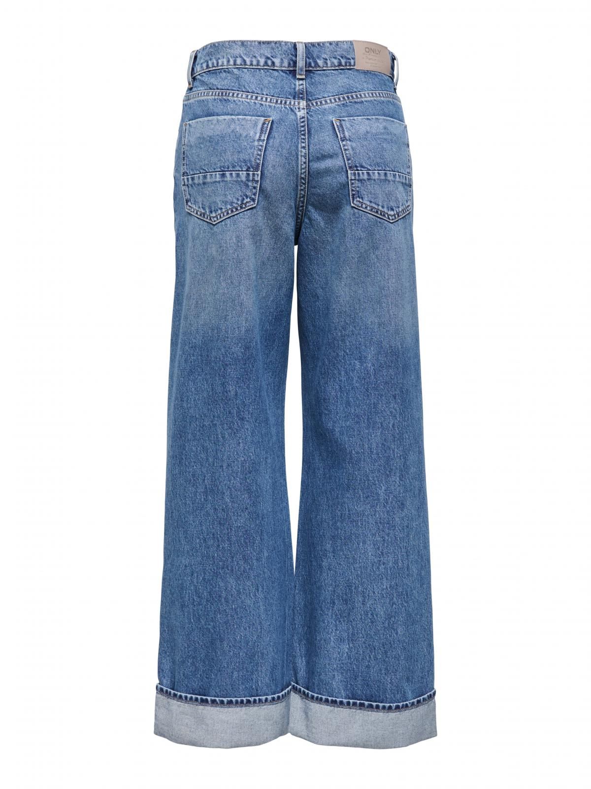 온리 하이웨이스트 데님 와이드핏 청바지 15325823_2115 BLUE / MEDIUM BLUE DENIM - 상세 이미지 4