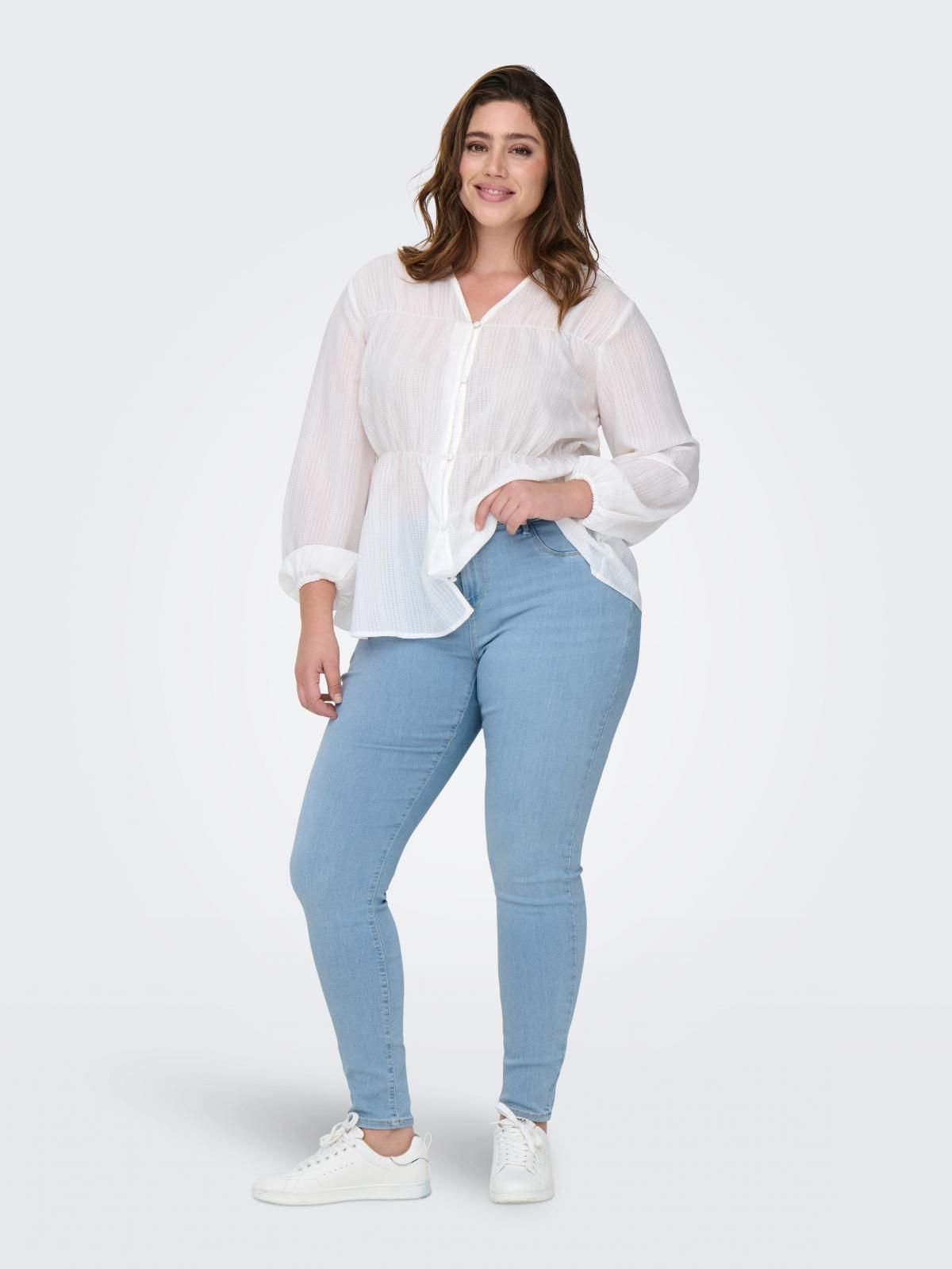온리 플러스사이즈 데님 스키니핏 진 15337492_2116 BLUE / LIGHT BLUE DENIM - 상세 이미지 5
