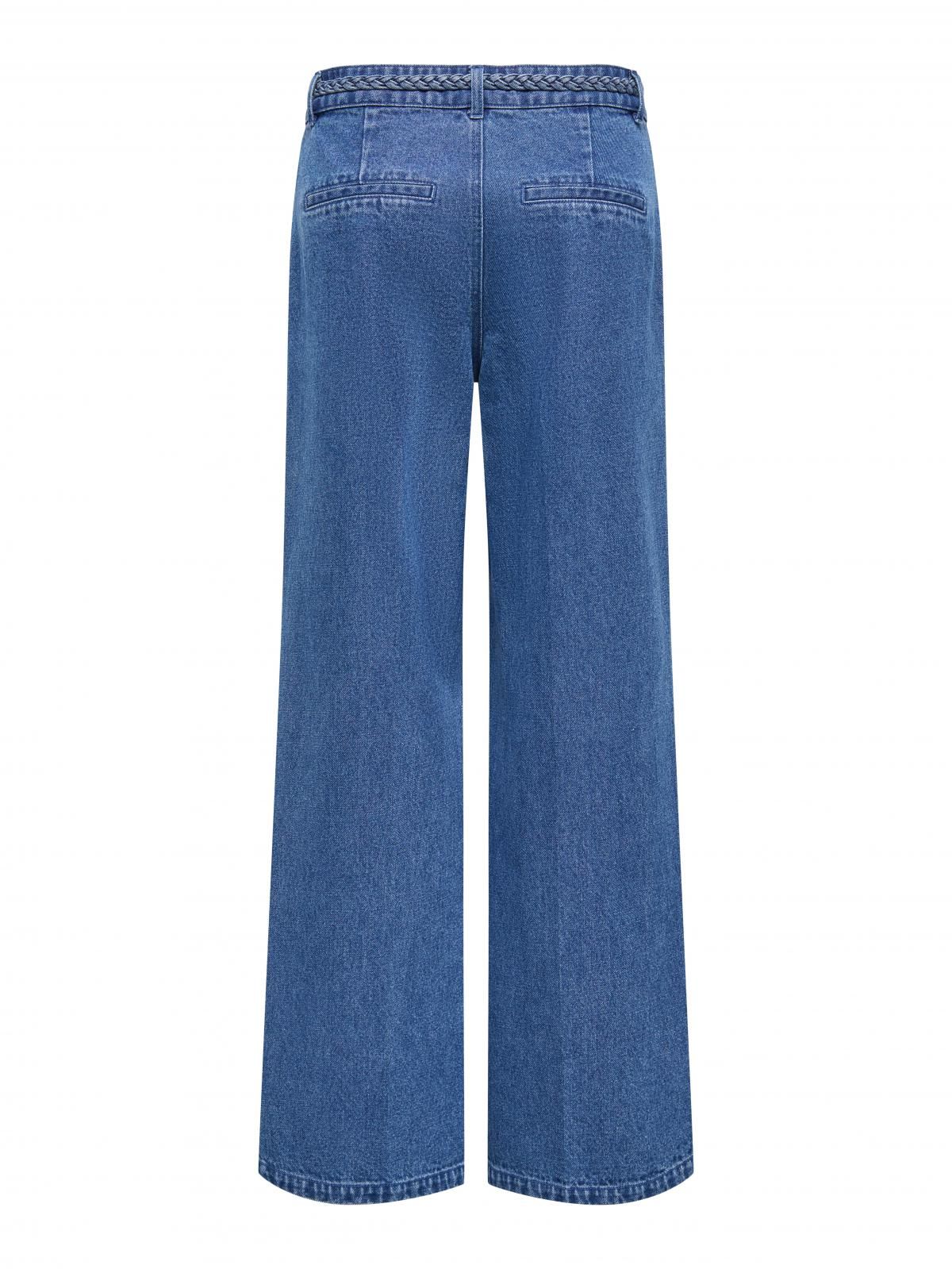 온리 하이웨이스트 데님 와이드핏 청바지 15366254_2115 BLUE / MEDIUM BLUE DENIM - 상세 이미지 4