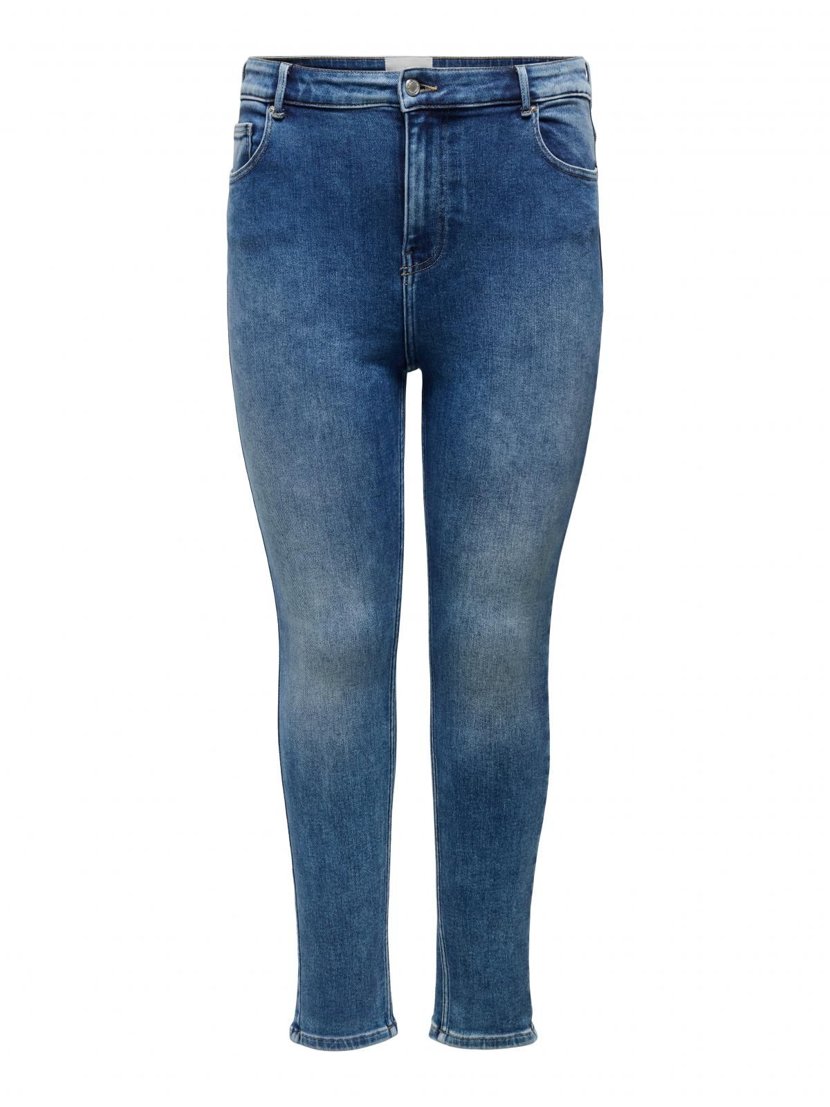 온리 플러스사이즈 하이웨이스트 스키니핏 진 15301292_2115 BLUE / MEDIUM BLUE DENIM - 상세 이미지 3