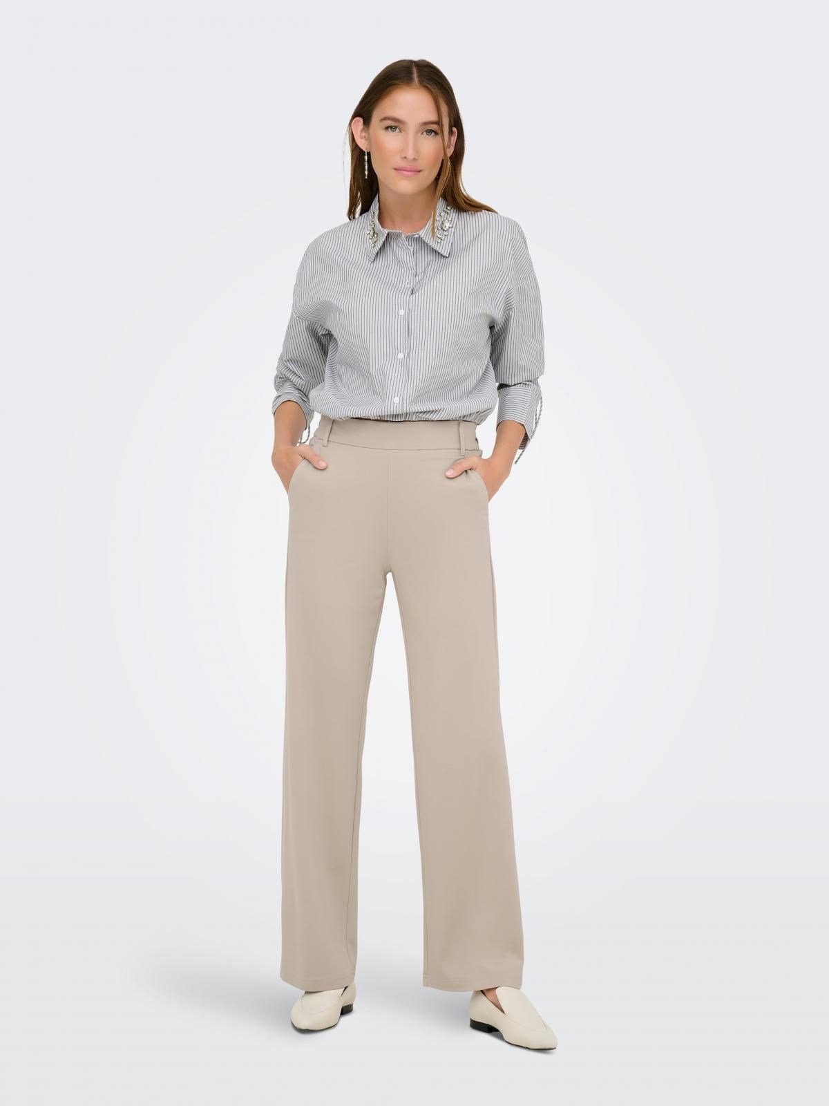 온리 테일러드 스트레이트핏 슬랙스 팬츠 15341829_4481 GREY / PURE CASHMERE - 상세 이미지 5