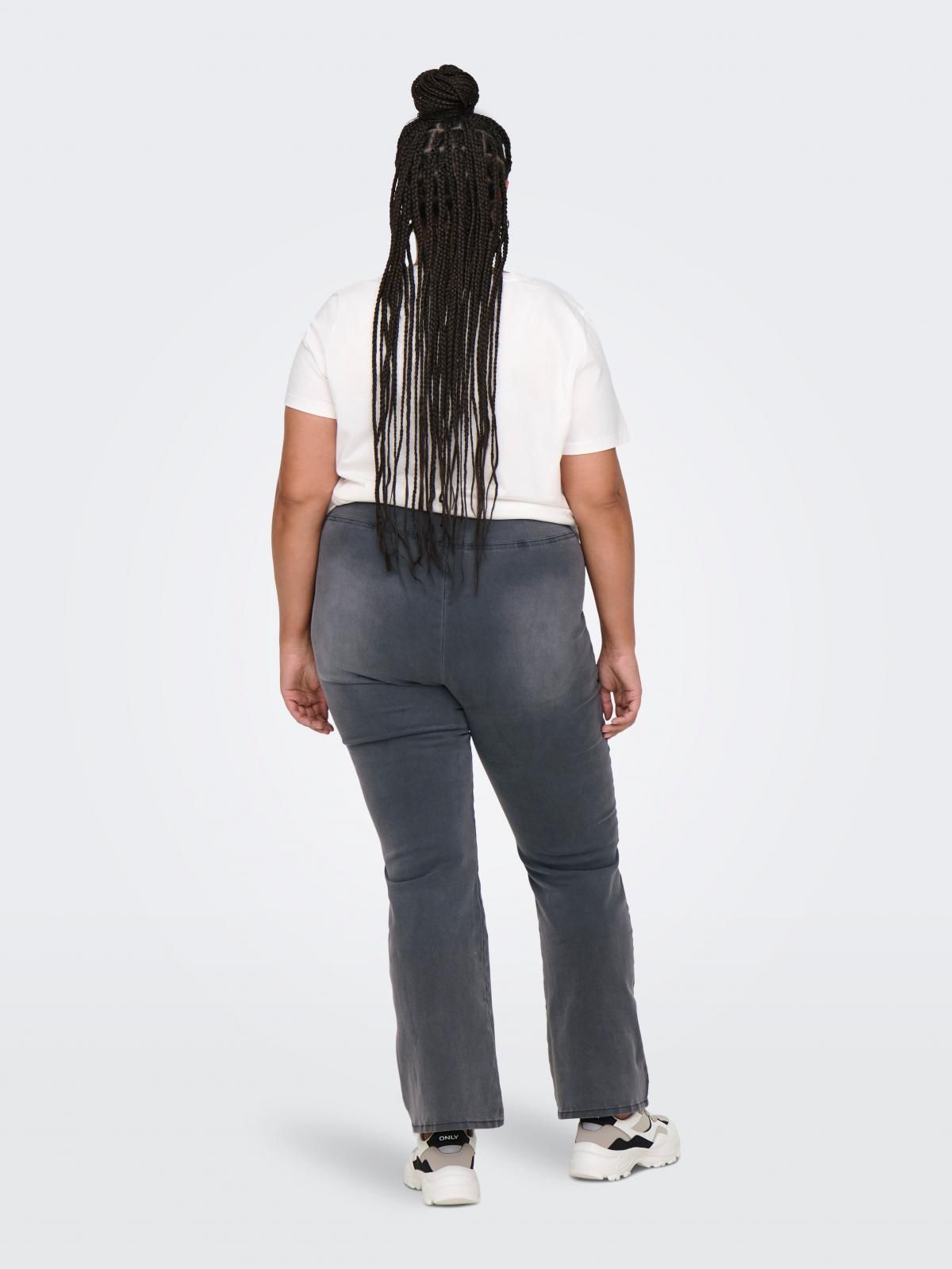 온리 빅사이즈 하이웨이스트 플레어 부츠컷 청바지 15348262_3601 GREY / GREY DENIM - 상세 이미지 2