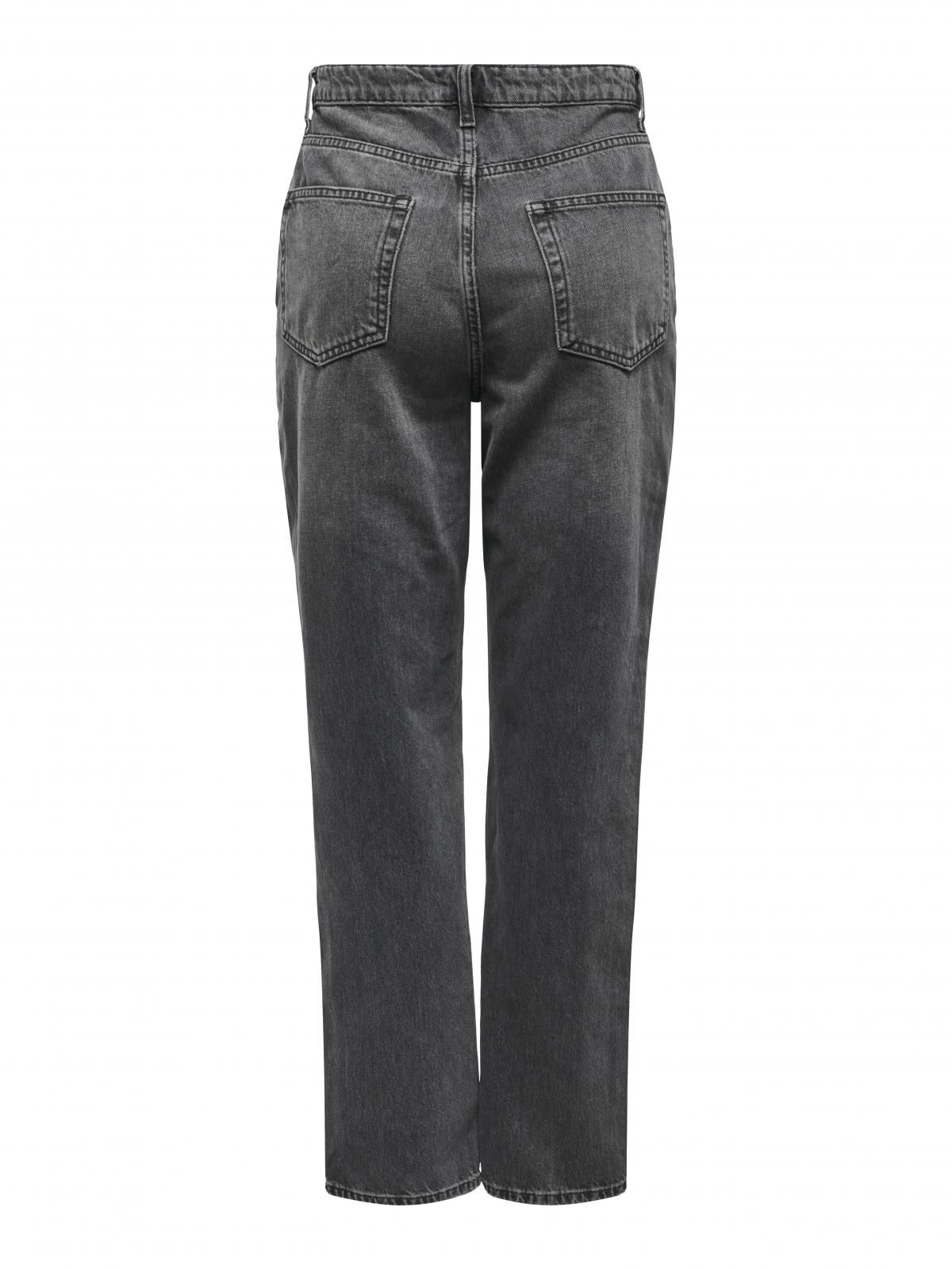 온리 미드웨이스트 스트레이트핏 데님 팬츠 15325107_2104 GREY / DARK GREY DENIM - 상세 이미지 4